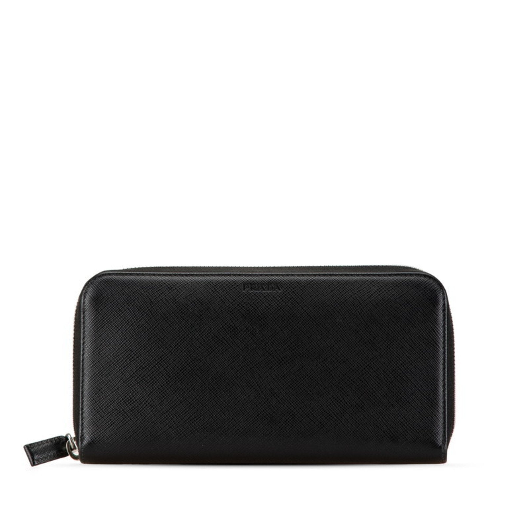 Prada Black Leather Coin Purse/Coin Case (Pre-Owned)