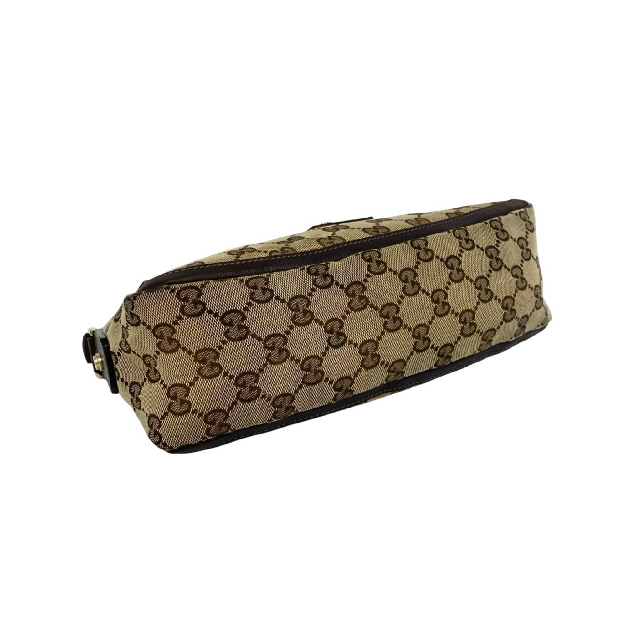 Gucci Brown Canvas Leather Handbag Shoulder Bag (Pre-Owned)