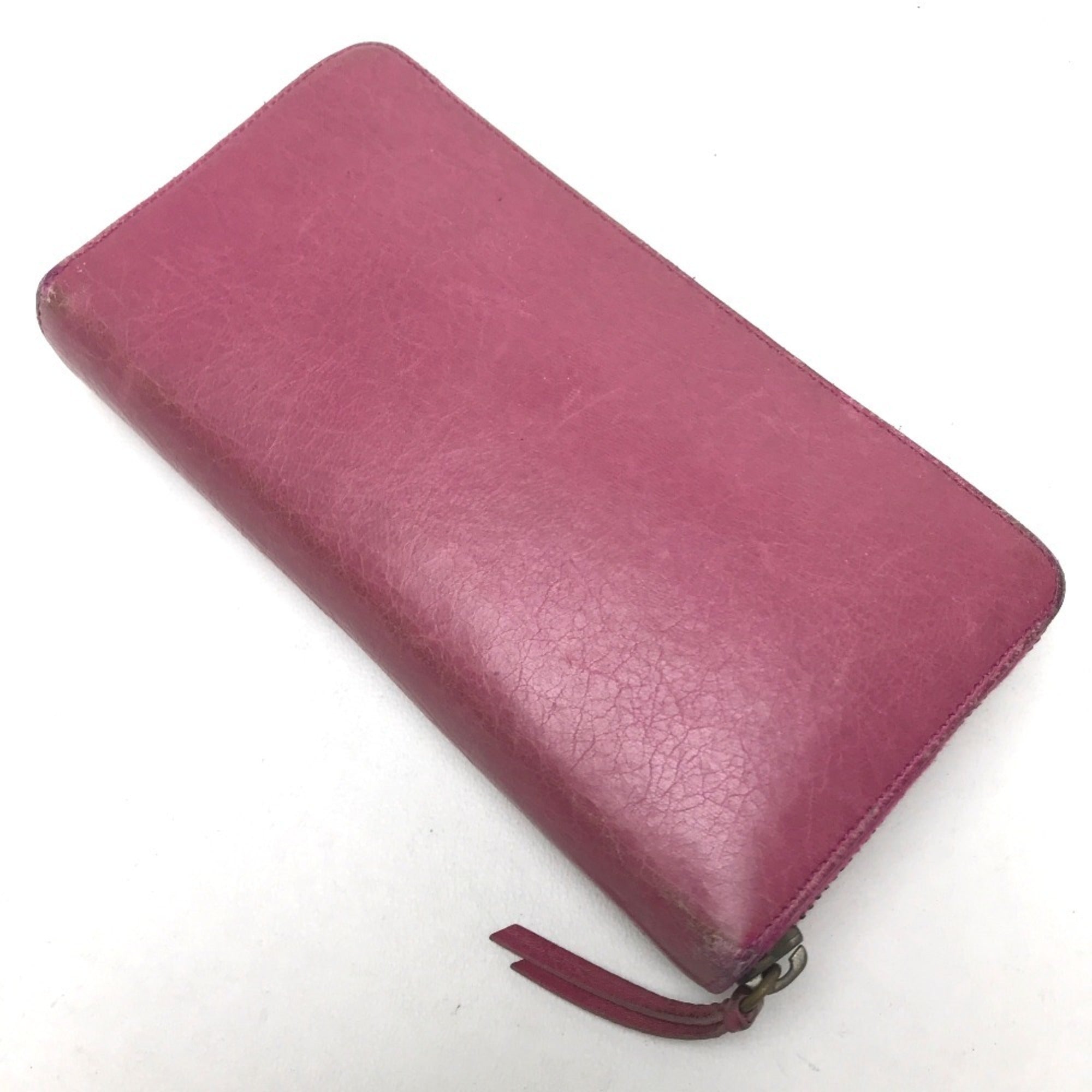Balenciaga Pink Leather Long Wallet (Bi-Fold) (Pre-Owned)