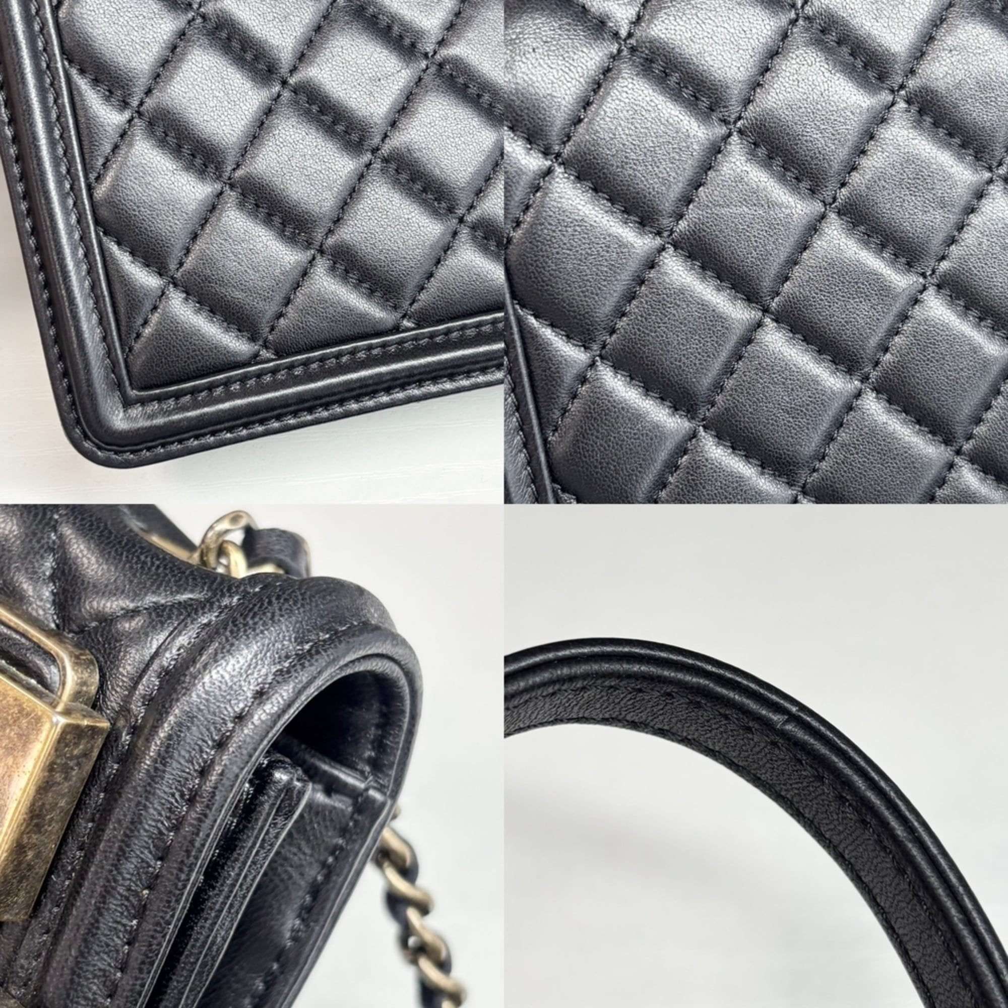 Chanel Matelasse Black Leather Shoulder Bag (Pre-Owned)