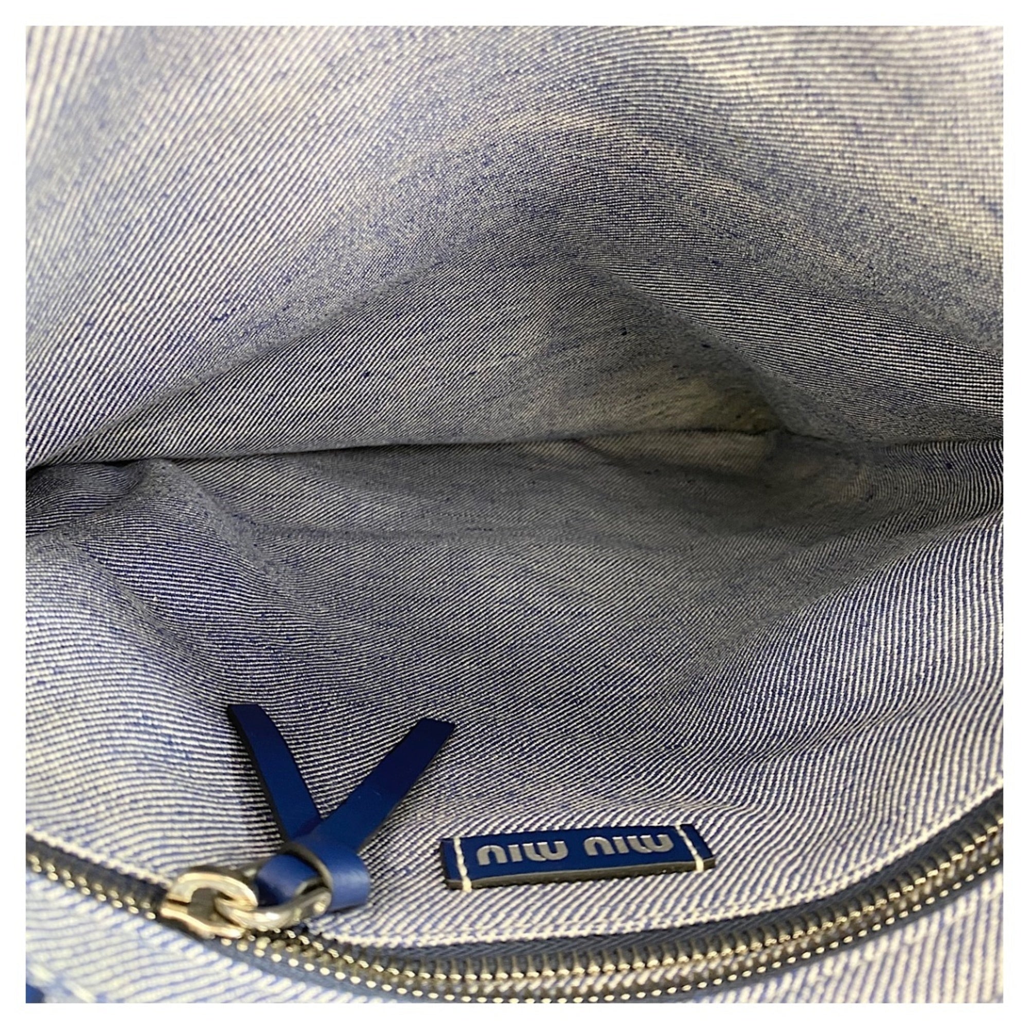 Miu Miu Blue Denim Tote Bag (Pre-Owned)