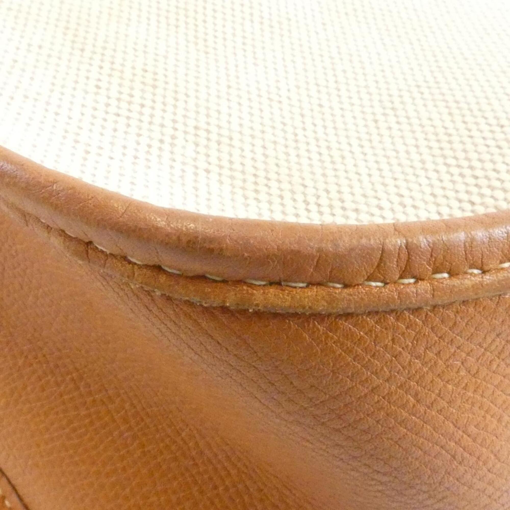Hermes Evelyne Cognac Toile H Epsom Leather Shoulder Bag (Pre-Owned)