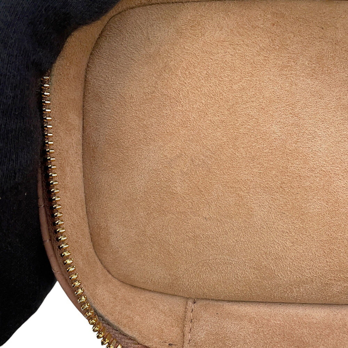 Christian Dior Pink Beige Leather Handbag Vanity Bag (Pre-Owned)