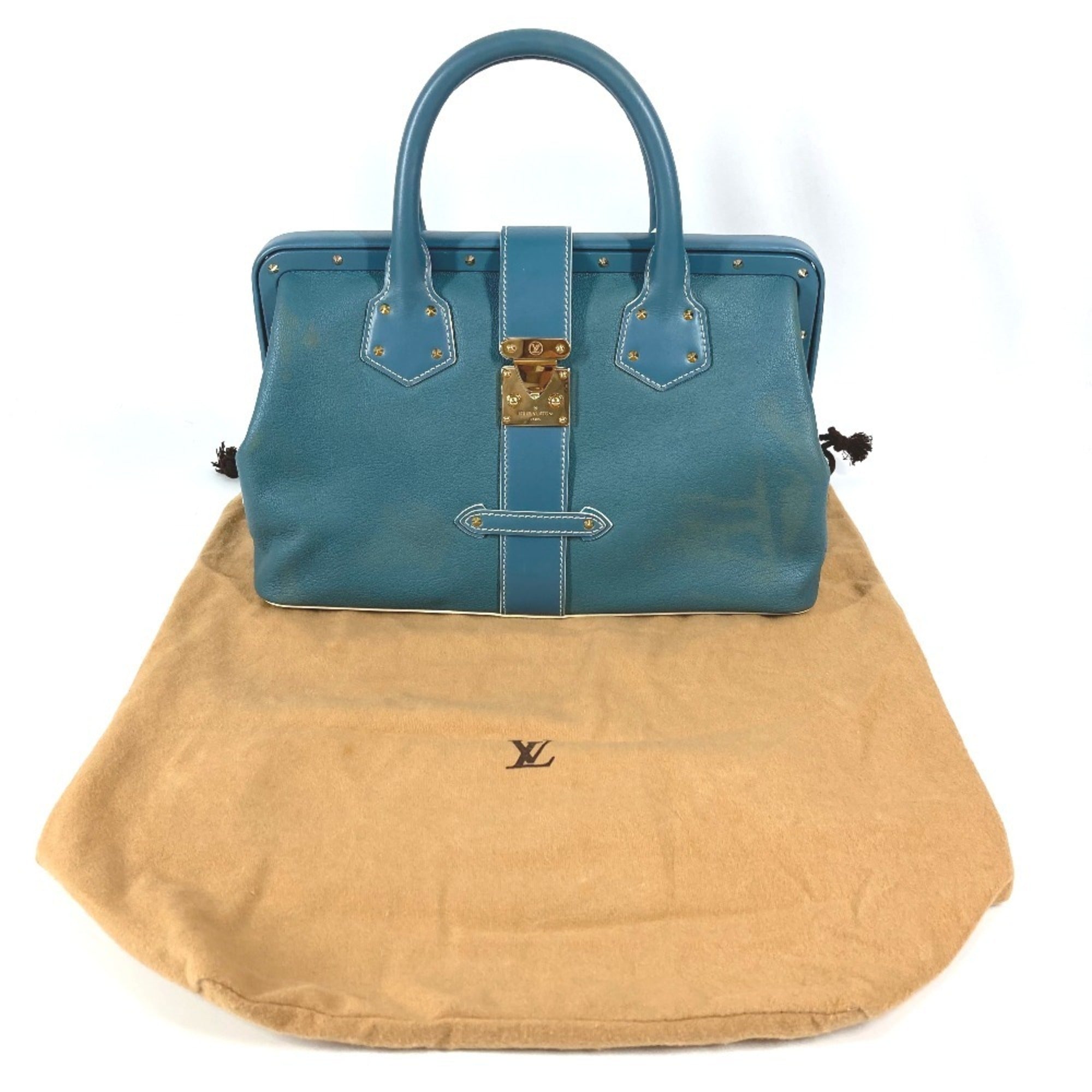 Louis Vuitton Blue Suhali Leather Leather Handbag Tote Bag (Pre-Owned)