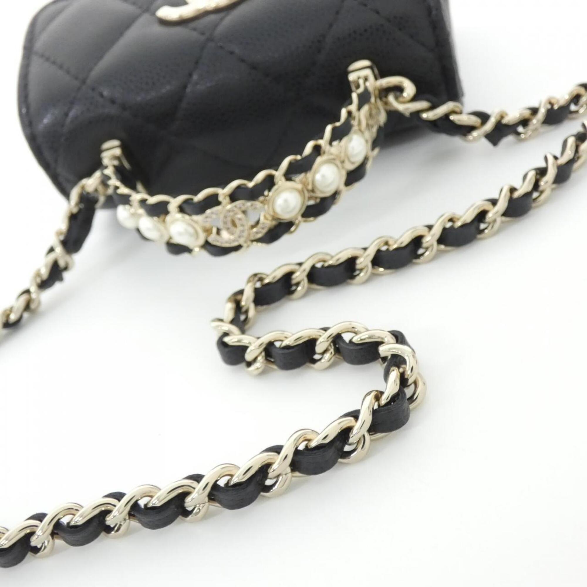 Chanel Black Grained Calfskin Handbag Shoulder Bag (Pre-Owned)