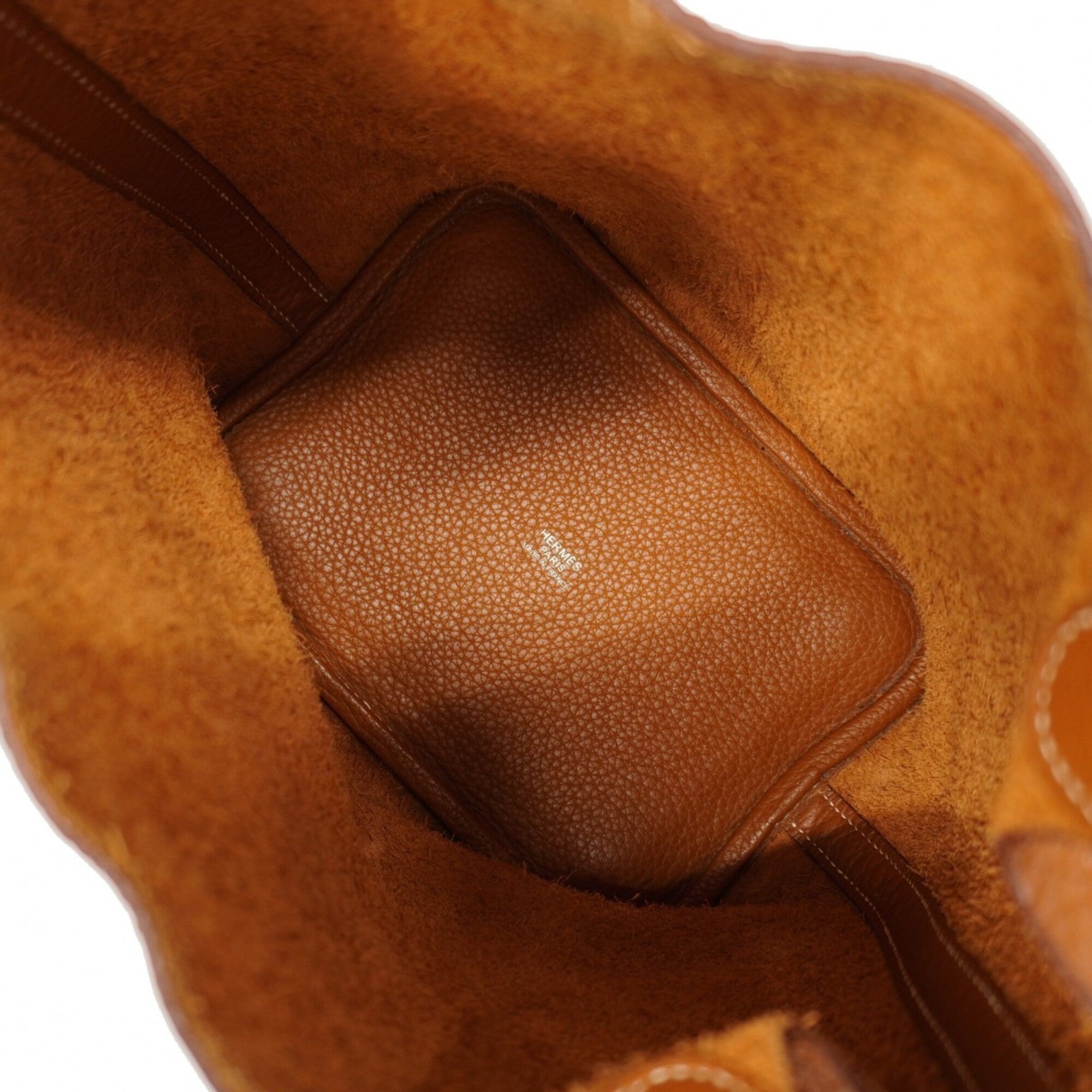 Hermes Gold Taurillon Clemence Leather Handbag (Pre-Owned)