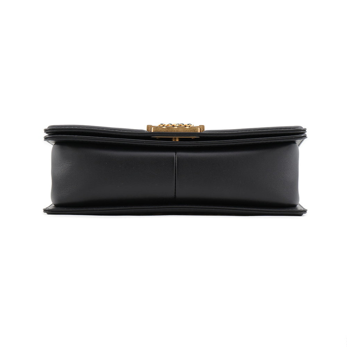 Chanel Boy Chanel Black Grained Calfskin Handbag Shoulder Bag (Pre-Owned)