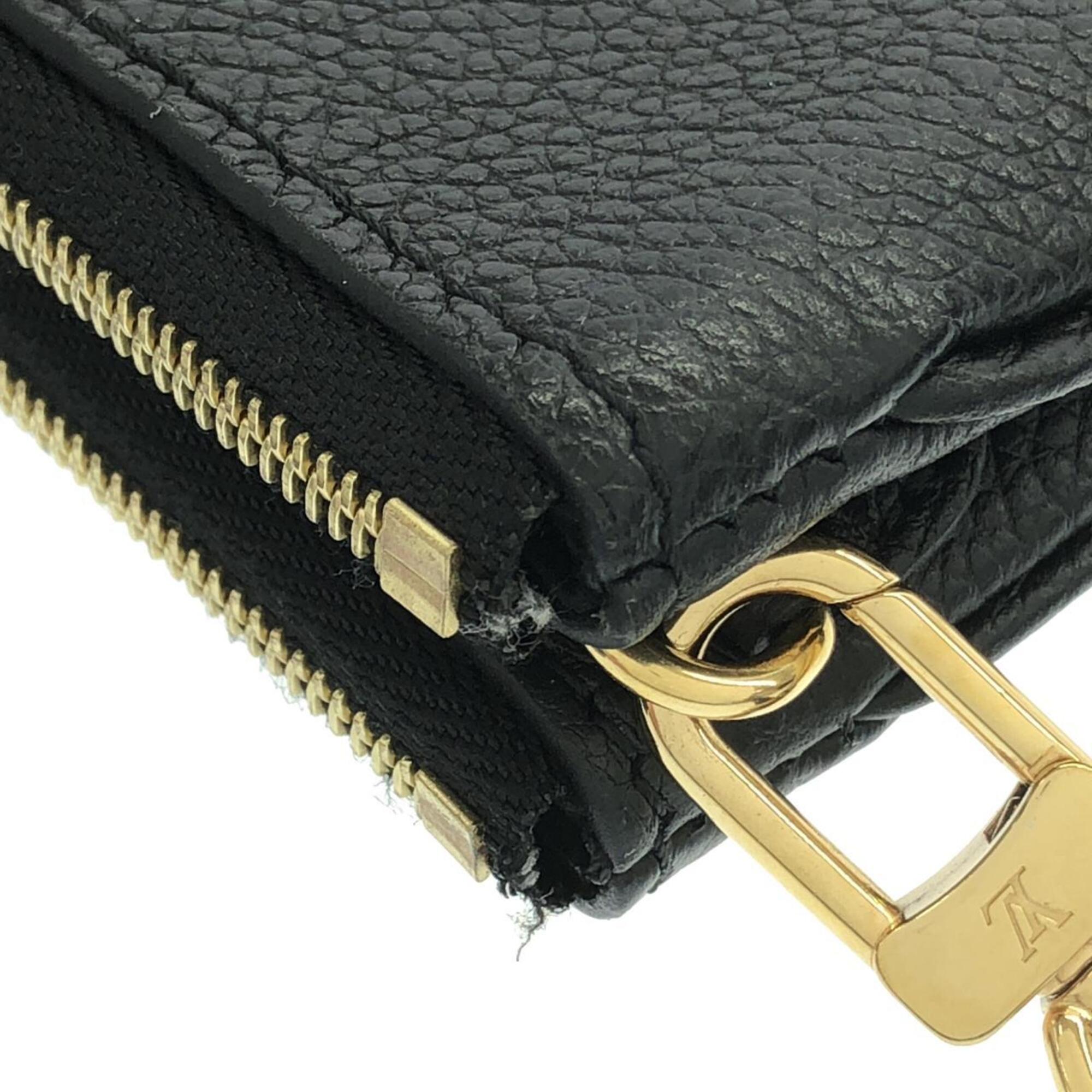 Louis Vuitton Beige Black Leather Pochette Shoulder Bag (Pre-Owned)