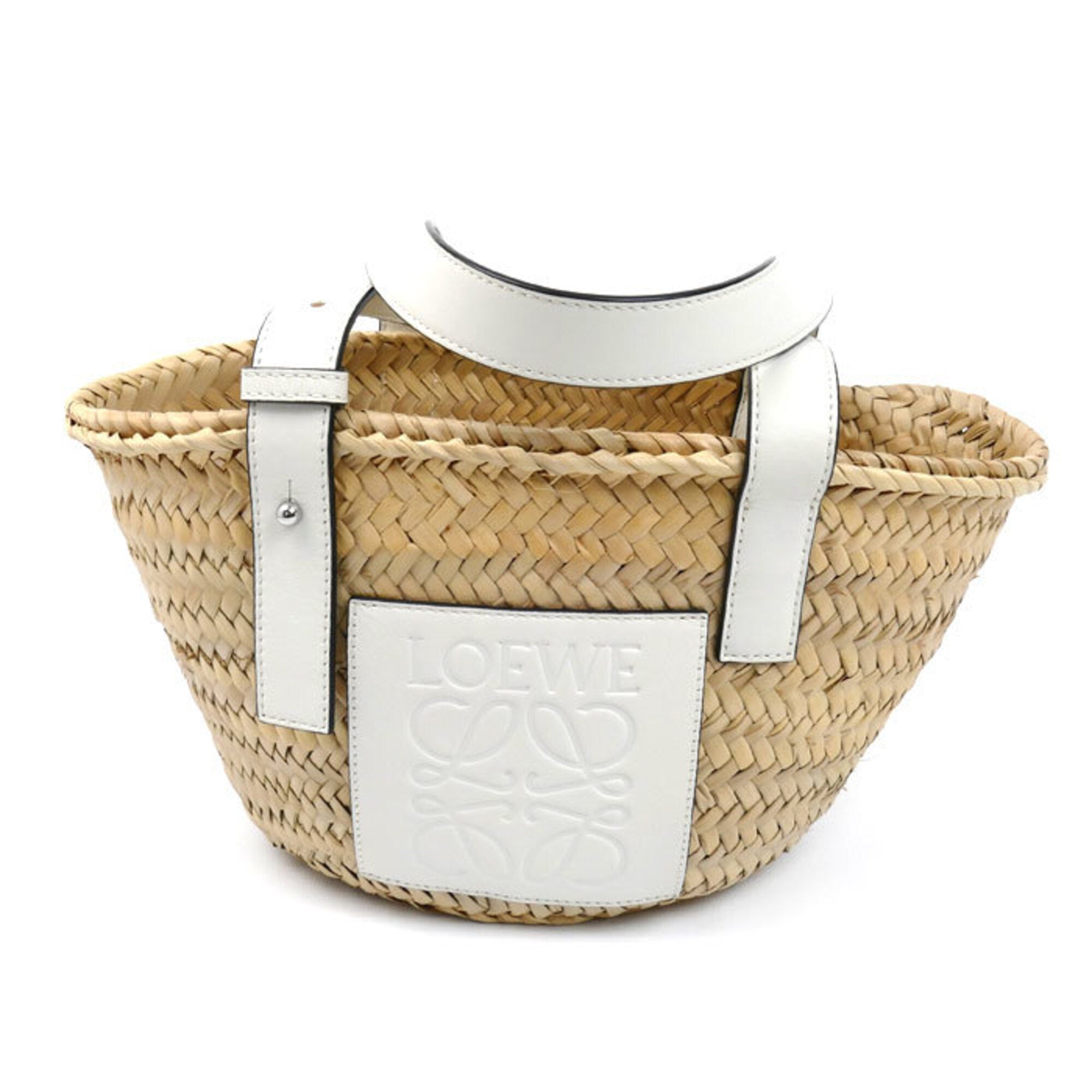 Loewe White Leather Basket Handbag (Pre-Owned)