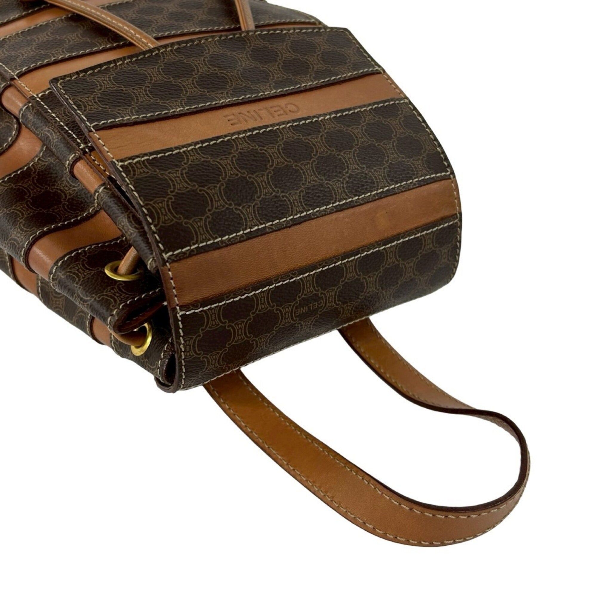 Celine Brown Leather Pvc Backpack (Pre-Owned)