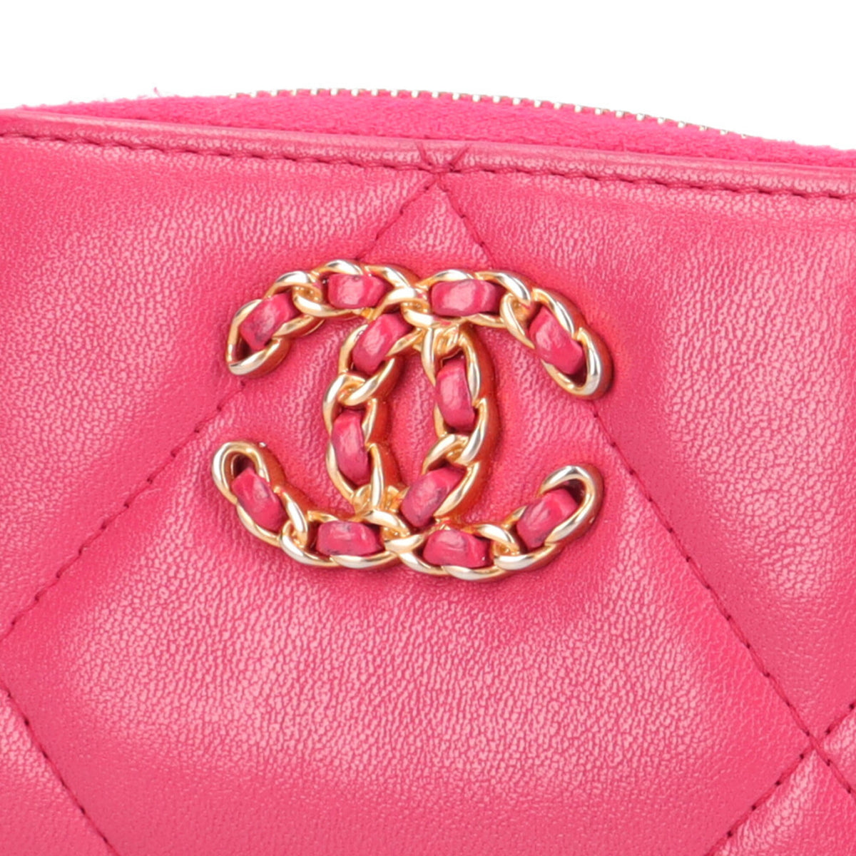 Chanel Pink Leather Coin Purse/Coin Case (Pre-Owned)