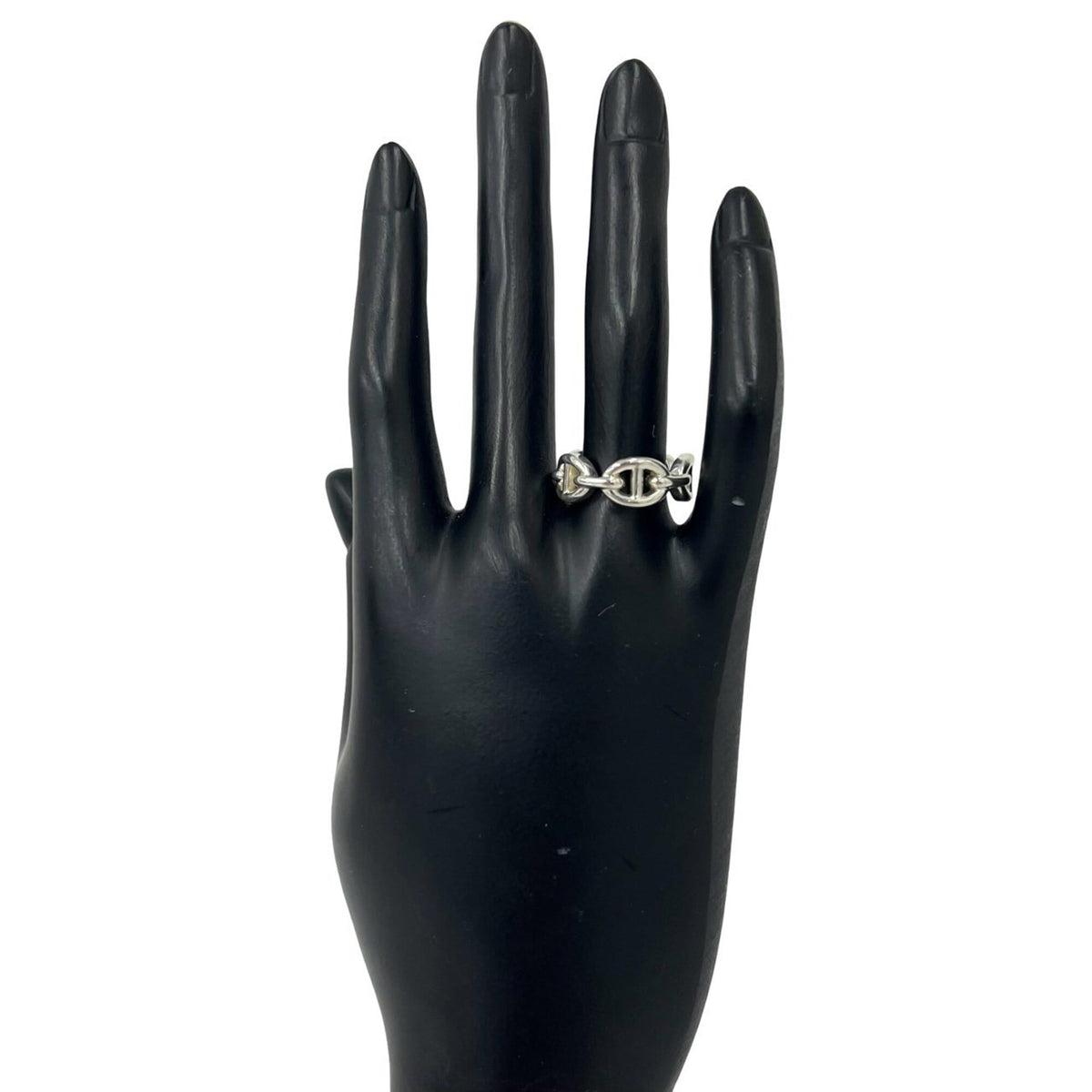 Hermes Silver Silver 925 Band Ring (Pre-Owned)