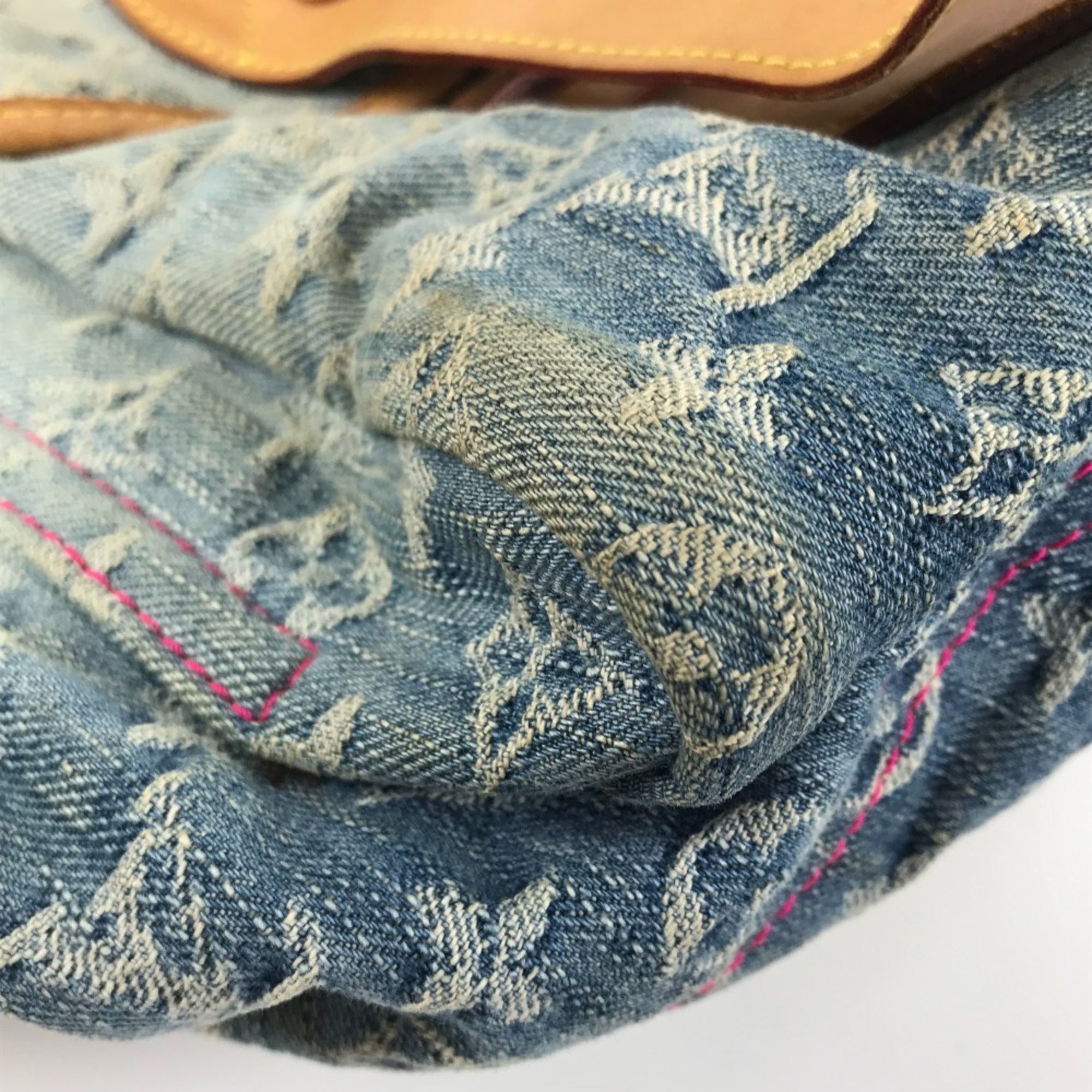 Louis Vuitton Monogram Denim Blue Pink Monogram Denim Shoulder Bag (Pre-Owned)