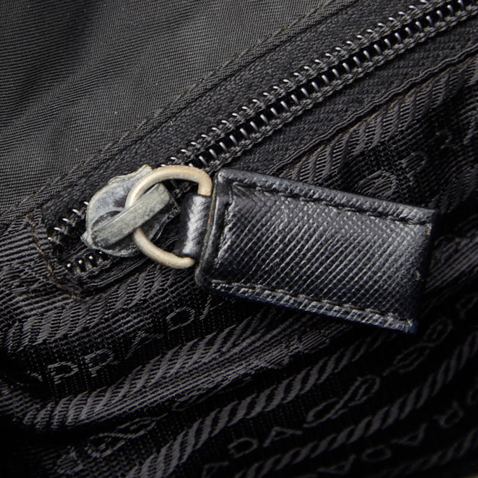 Prada Black Nylon Leather Shoulder Bag (Pre-Owned)