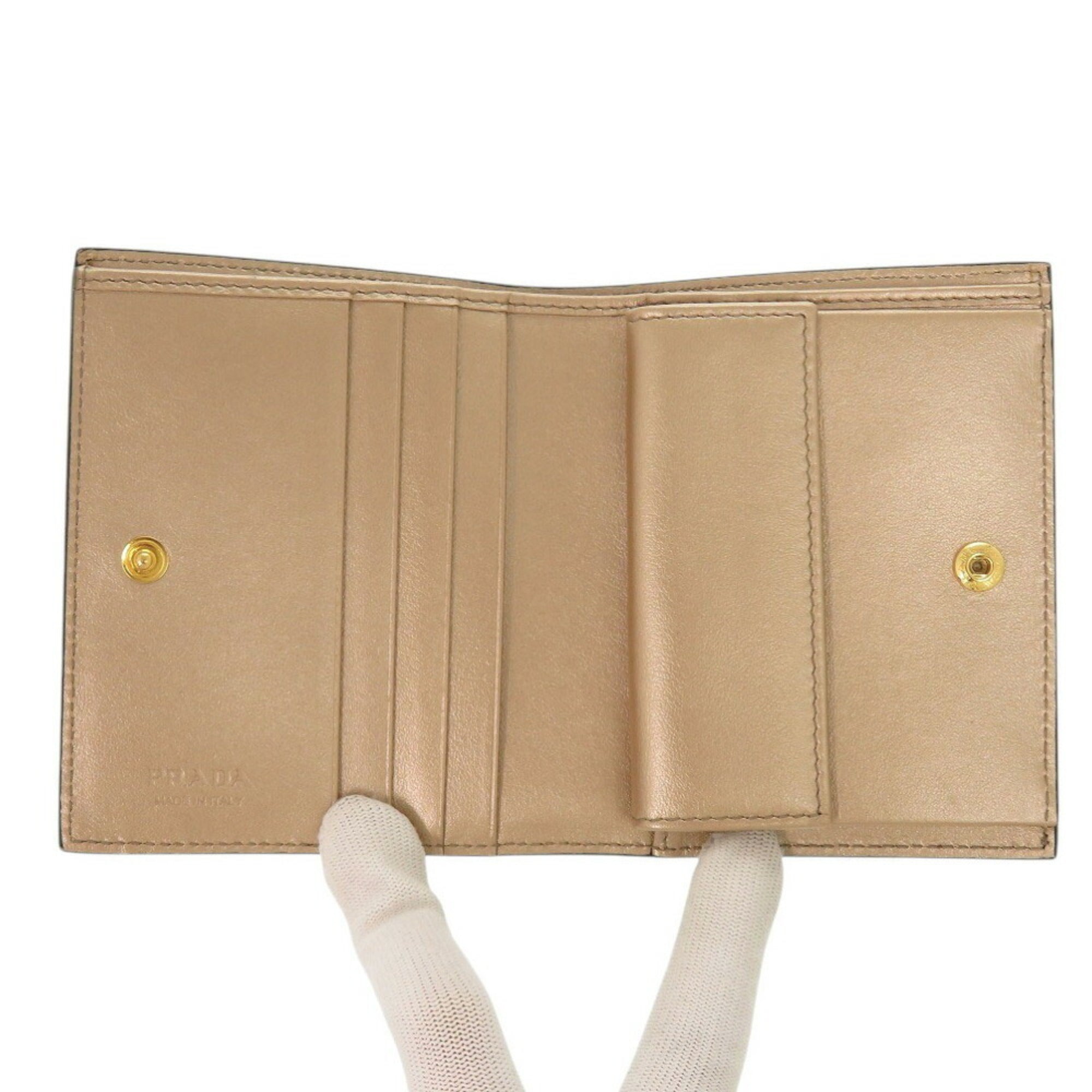 Prada Gold Saffiano Wallet (Bi-Fold) (Pre-Owned)