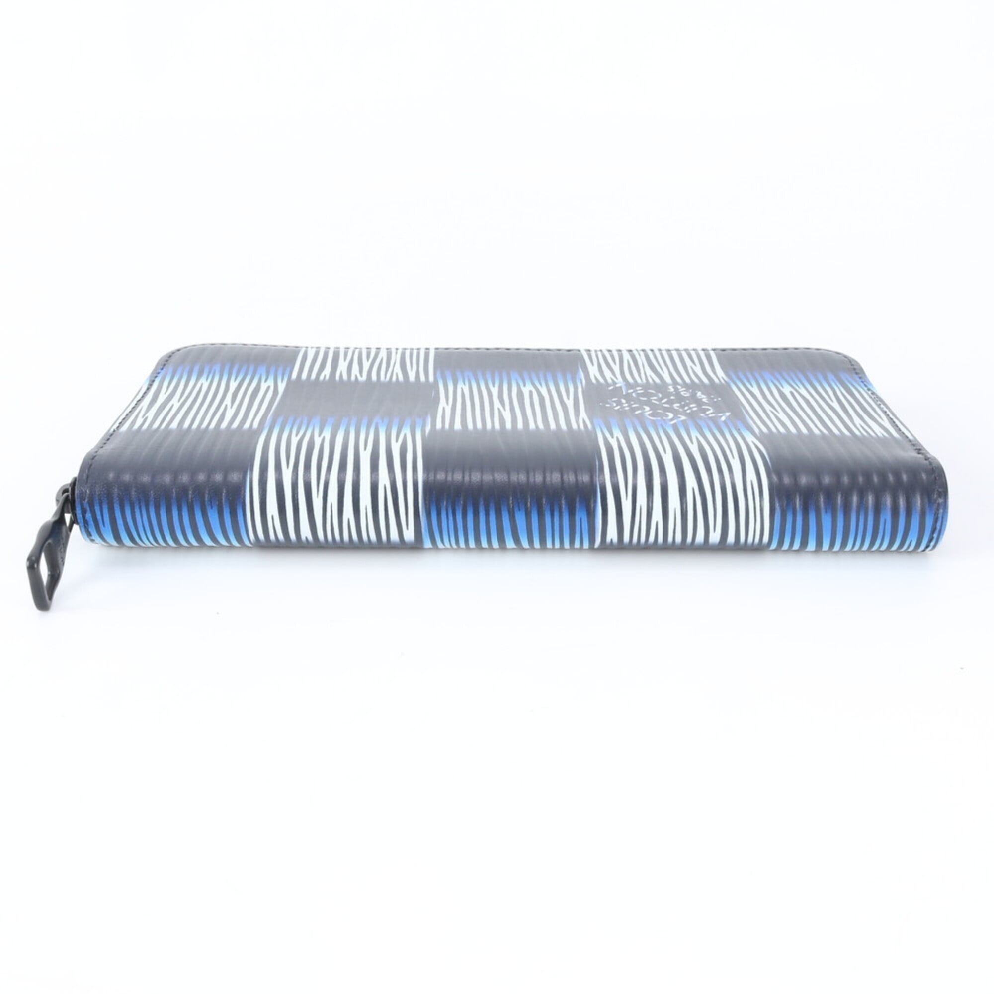 Louis Vuitton Blue Damier Canvas White Leather Long Wallet (Bi-Fold) (Pre-Owned)