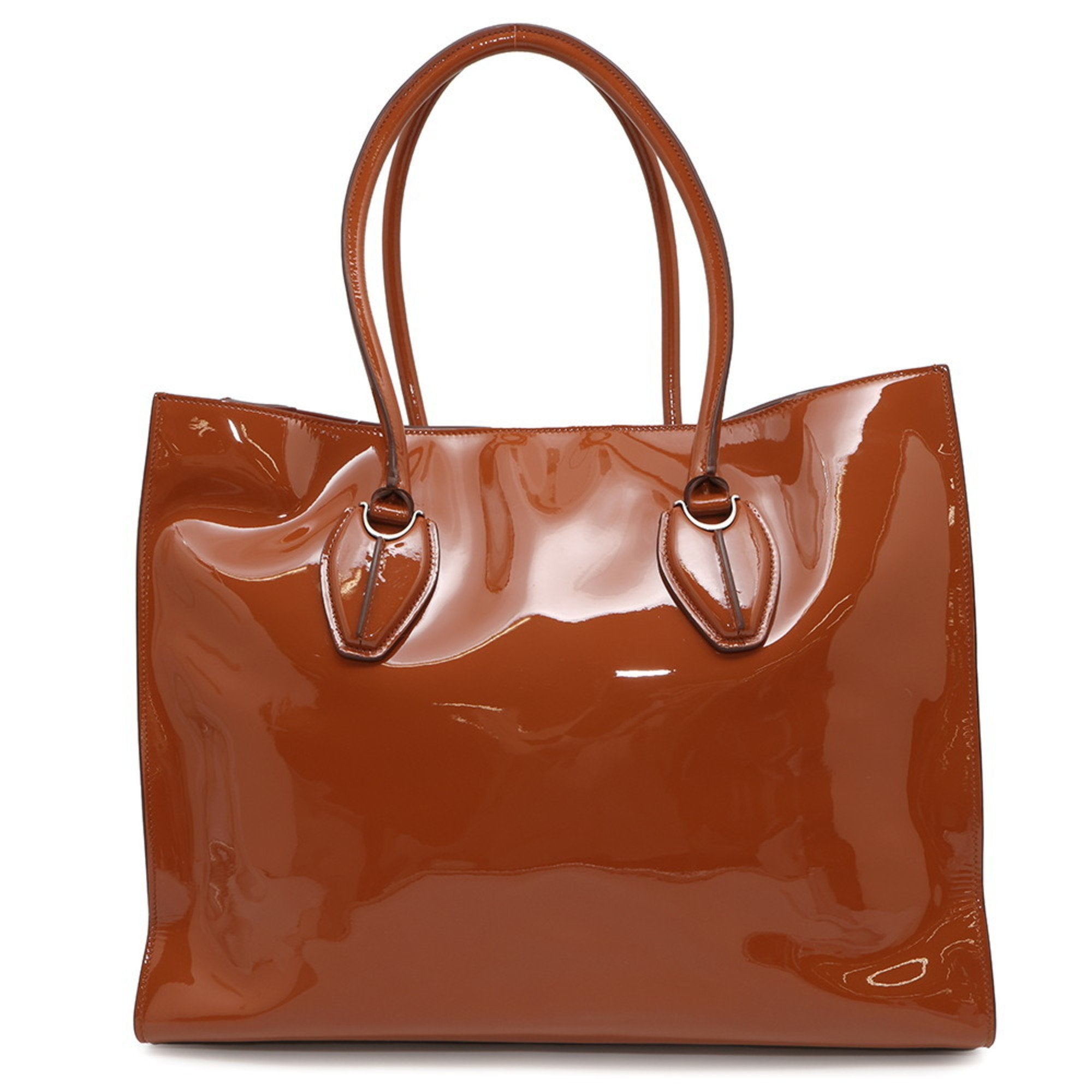 Tod's Brown Patent Leather Tote Bag (Pre-Owned)