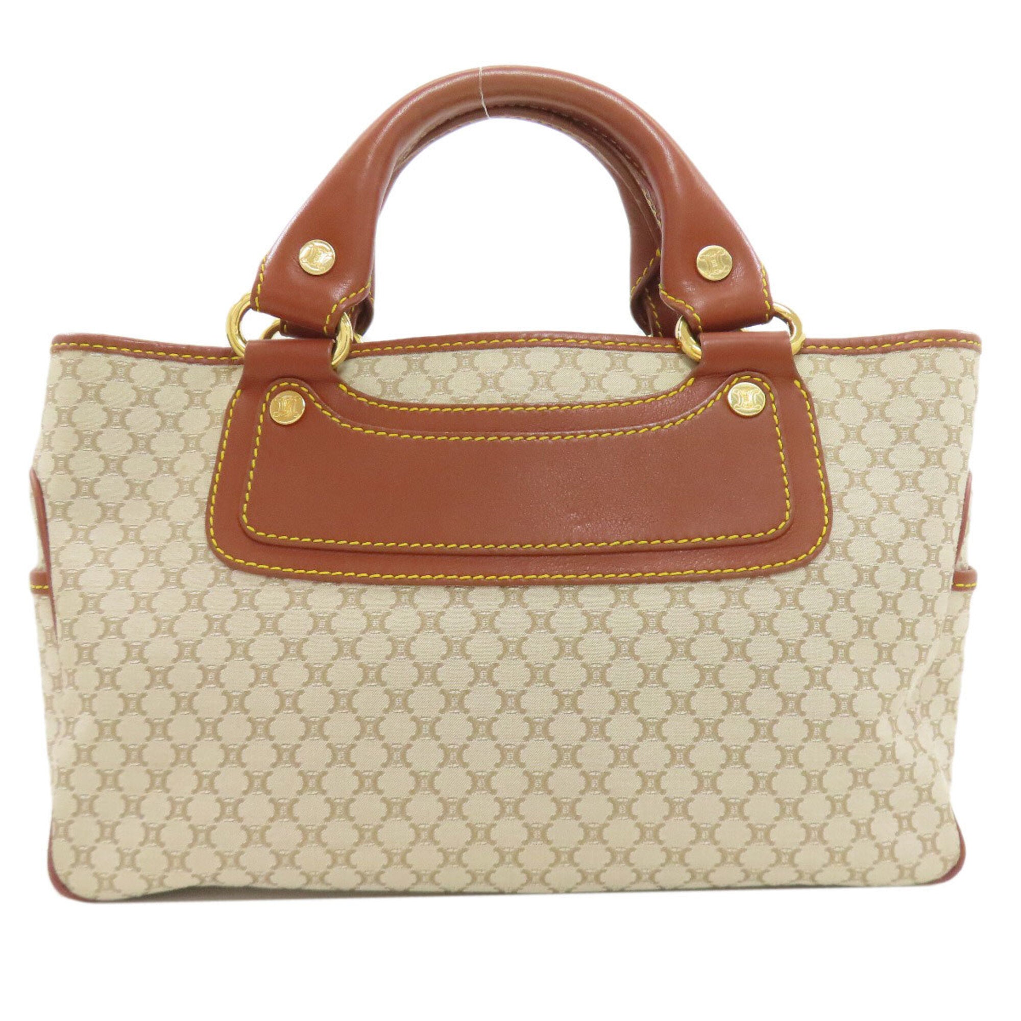 Celine Beige Brown Canvas Handbag (Pre-Owned)