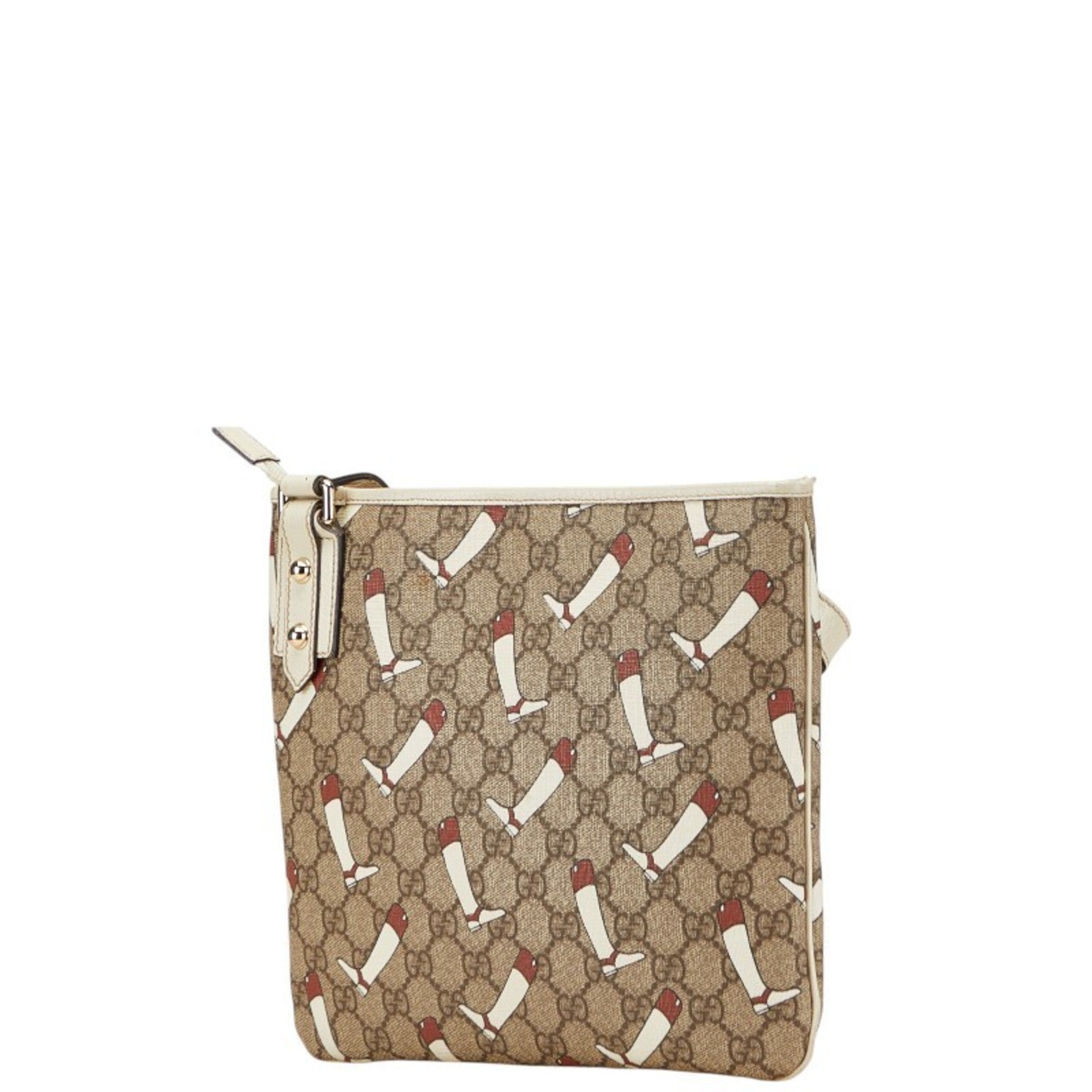 Gucci Beige Multi-Color Pvc Leather Shoulder Bag (Pre-Owned)