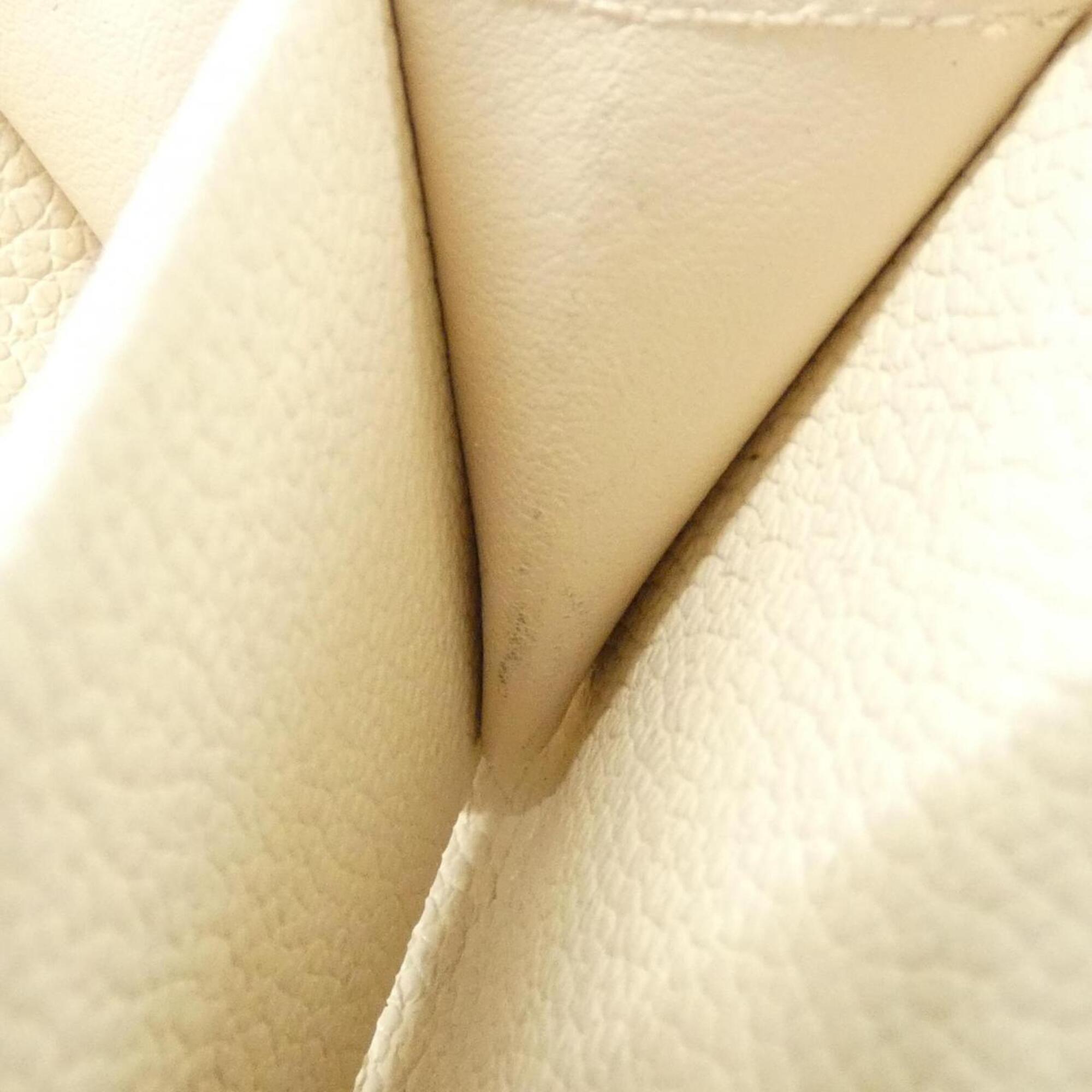 Louis Vuitton Beige Leather Wallet (Tri-Fold) (Pre-Owned)
