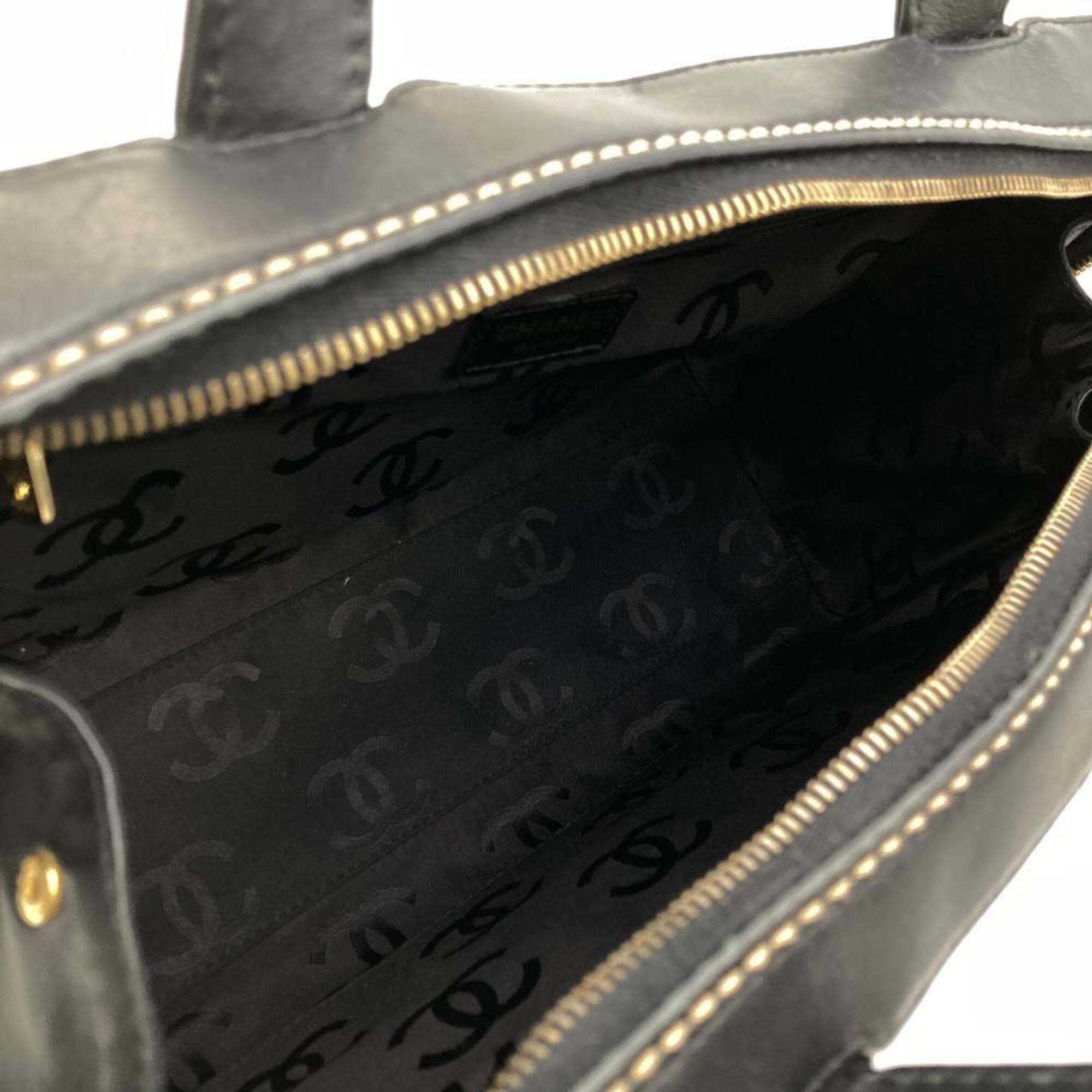 Chanel Black Boston Bag Handbag (Pre-Owned)