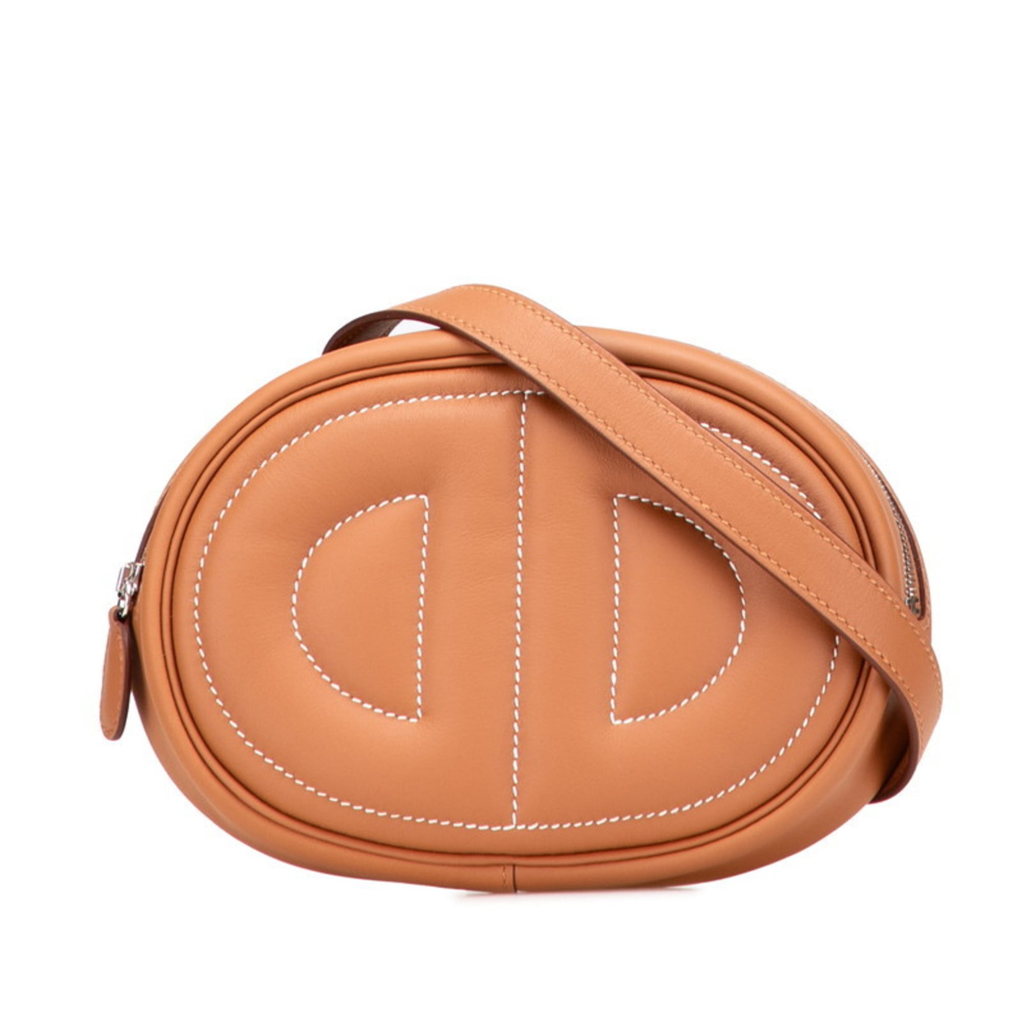 Hermes Gold Brown Leather Fanny Pack Sling Bag (Pre-Owned)