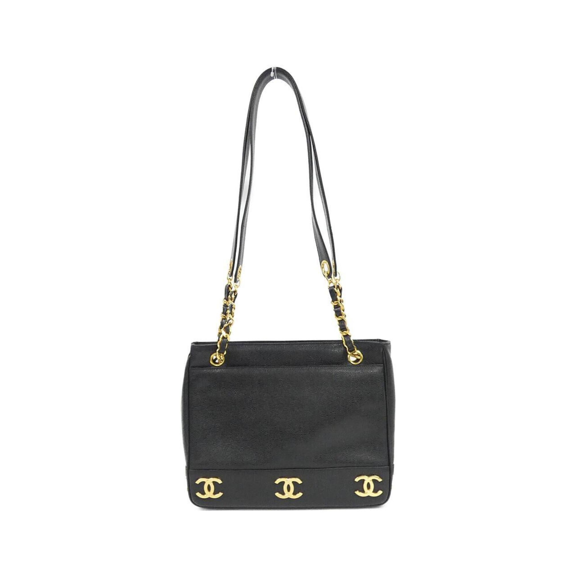 Chanel Black Grained Calfskin Shoulder Bag (Pre-Owned)
