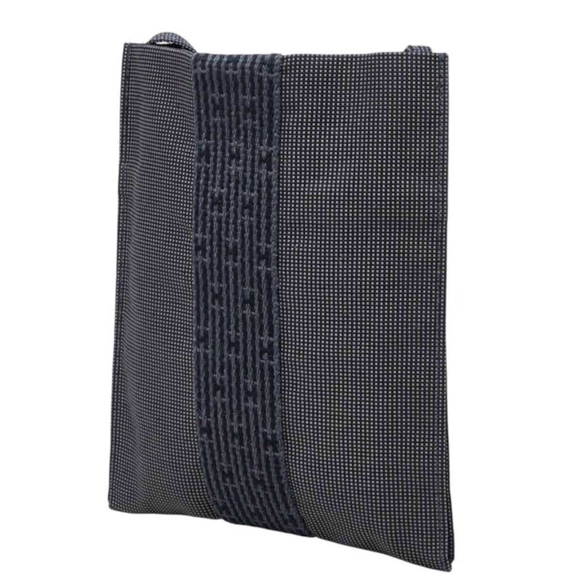 Hermes Black Gray Canvas Pochette Shoulder Bag (Pre-Owned)