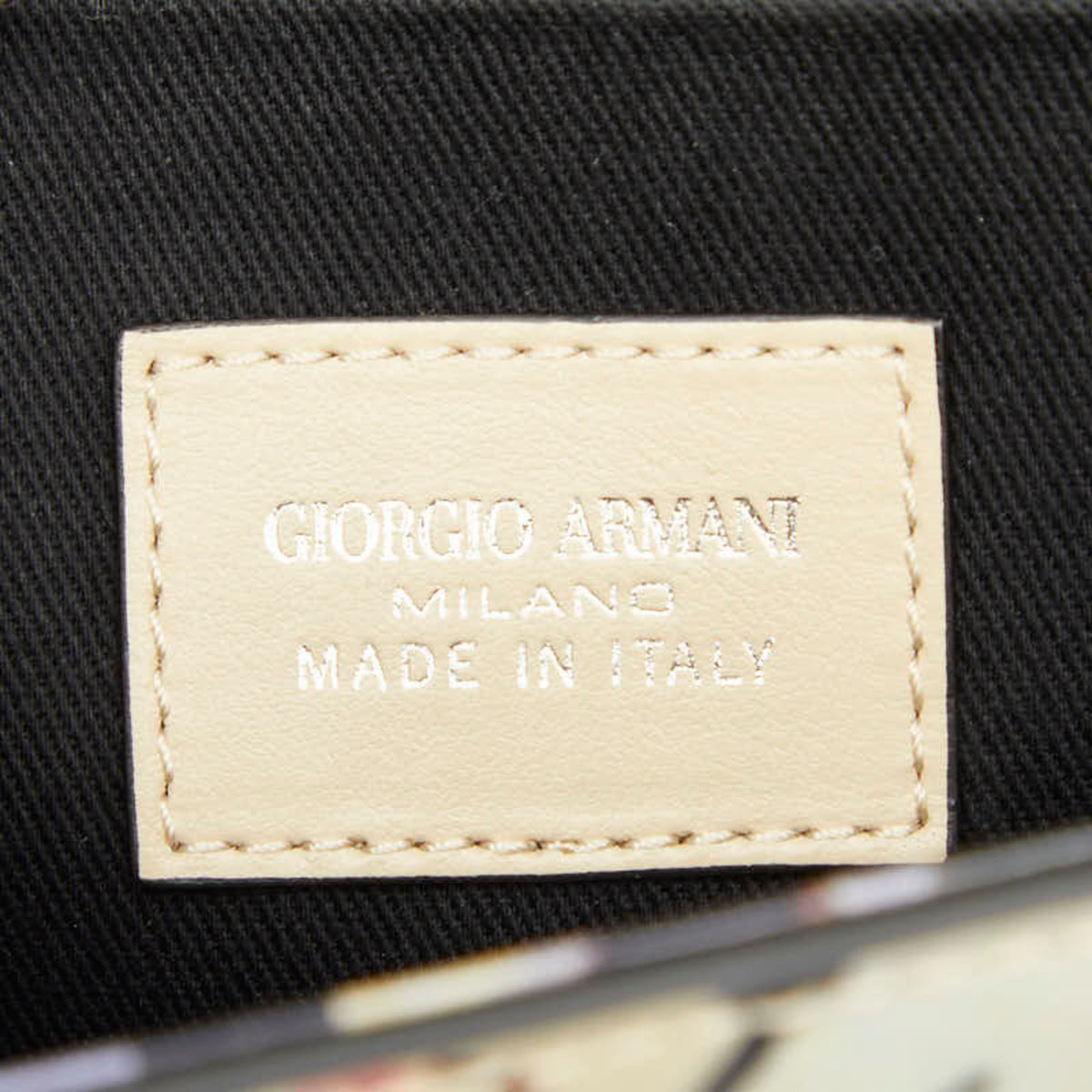 Giorgio Armani Beige Multi-Color Leather Handbag (Pre-Owned)
