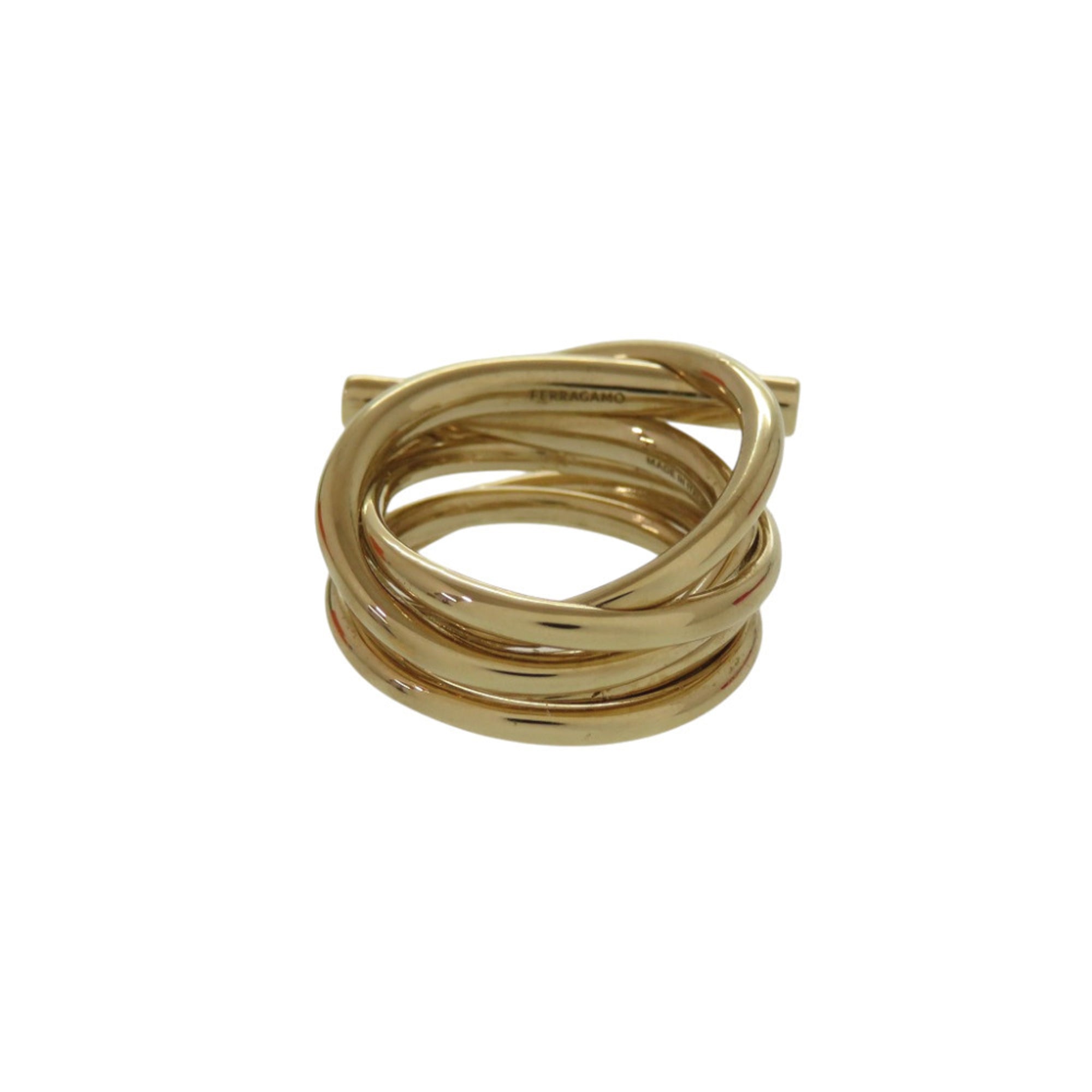 Salvatore Ferragamo Gold Metal Band Ring (Pre-Owned)