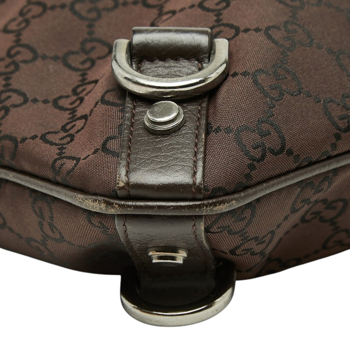 Gucci Brown Nylon Leather Shoulder Bag (Pre-Owned)