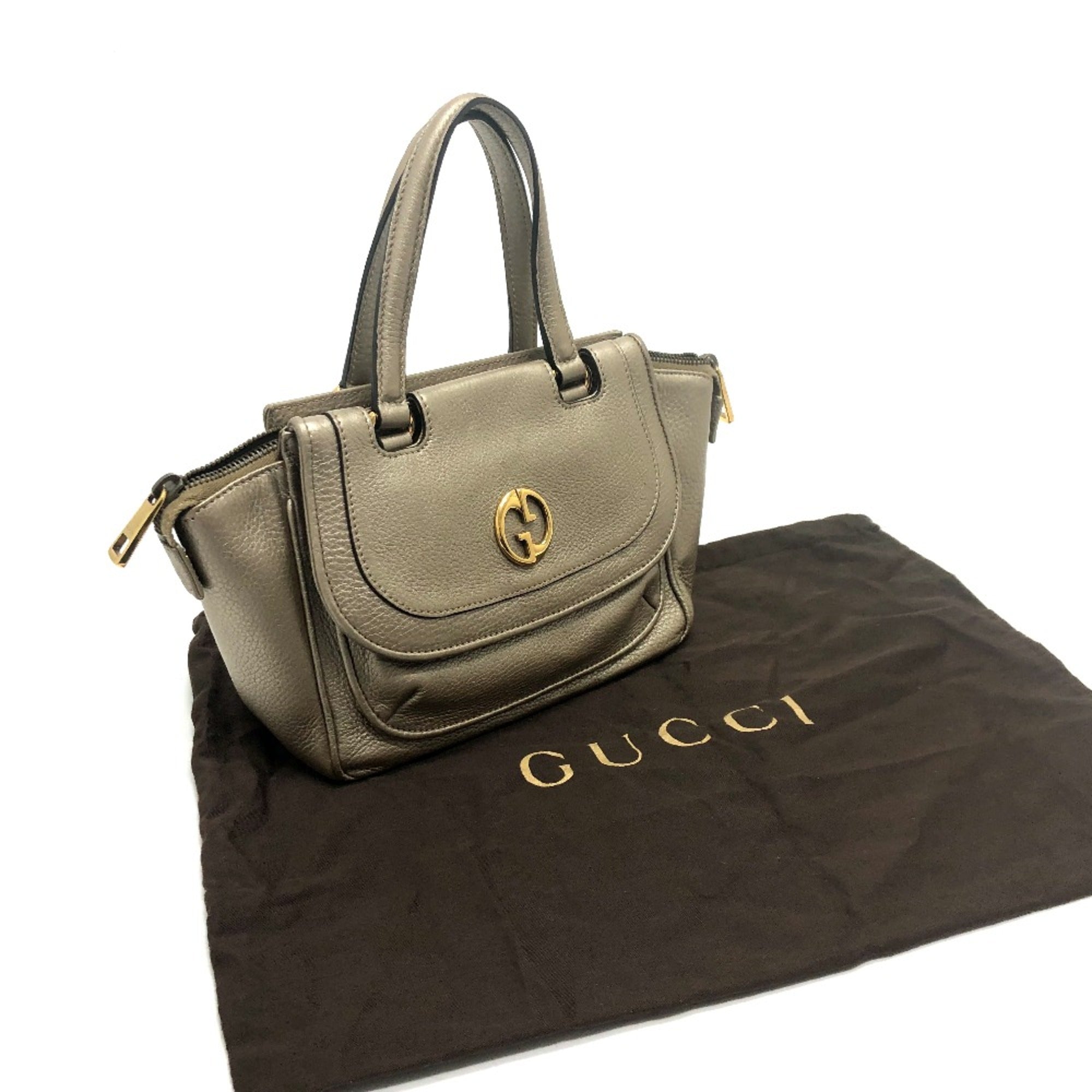Gucci Gold Leather Handbag (Pre-Owned)