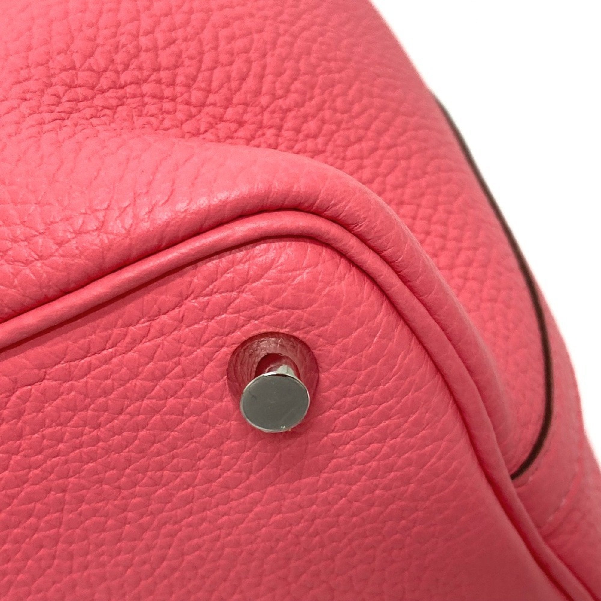 Hermes Pink Rose Azalee Taurillon Clemence Leather Handbag (Pre-Owned)