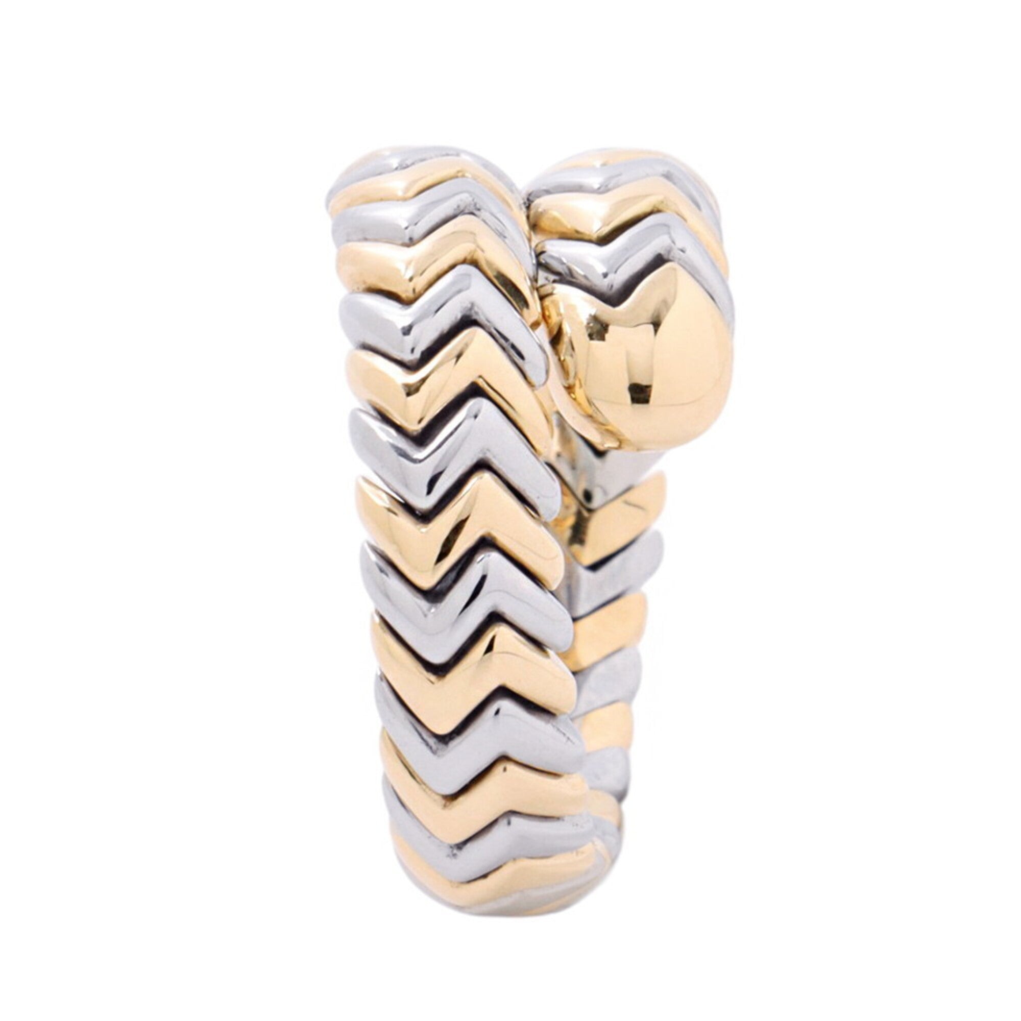 Bvlgari Yellow Gold (18K) White Gold (18K) Band Ring (Pre-Owned)
