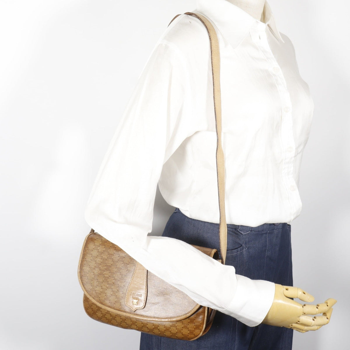 Celine Macadam Brown Pvc Shoulder Bag (Pre-Owned)