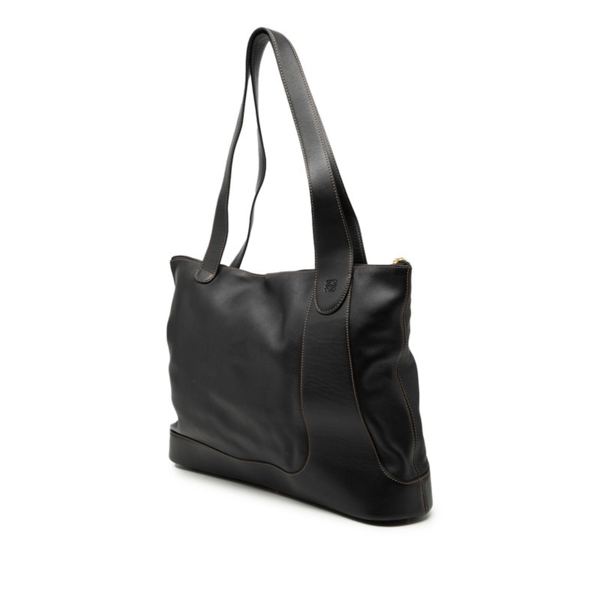 Loewe Black Leather Shoulder Bag Tote Bag (Pre-Owned)