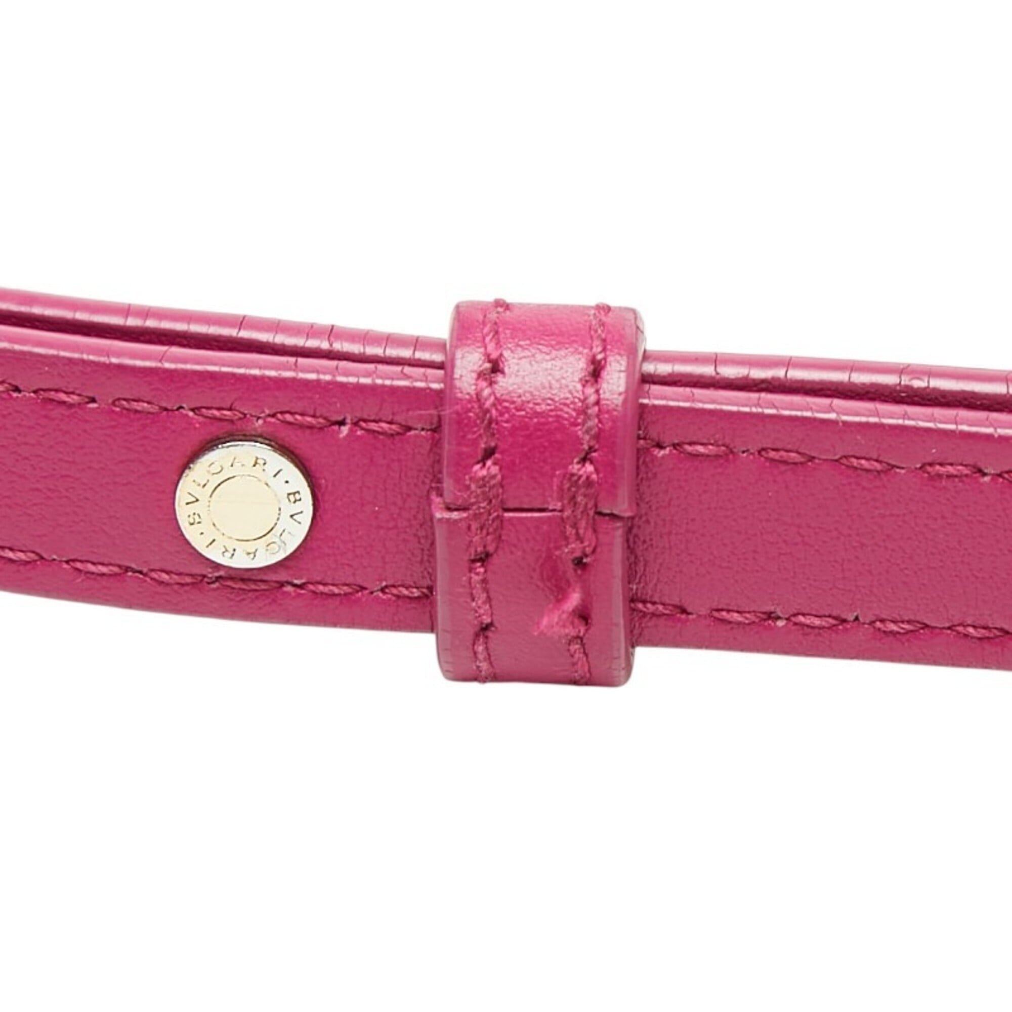 Bvlgari Pink Purple Leather Handbag Shoulder Bag (Pre-Owned)