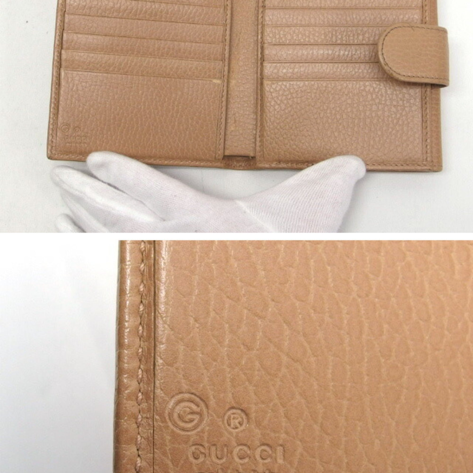Gucci Beige Champagne Gold Leather Coin Purse/Coin Case (Pre-Owned)