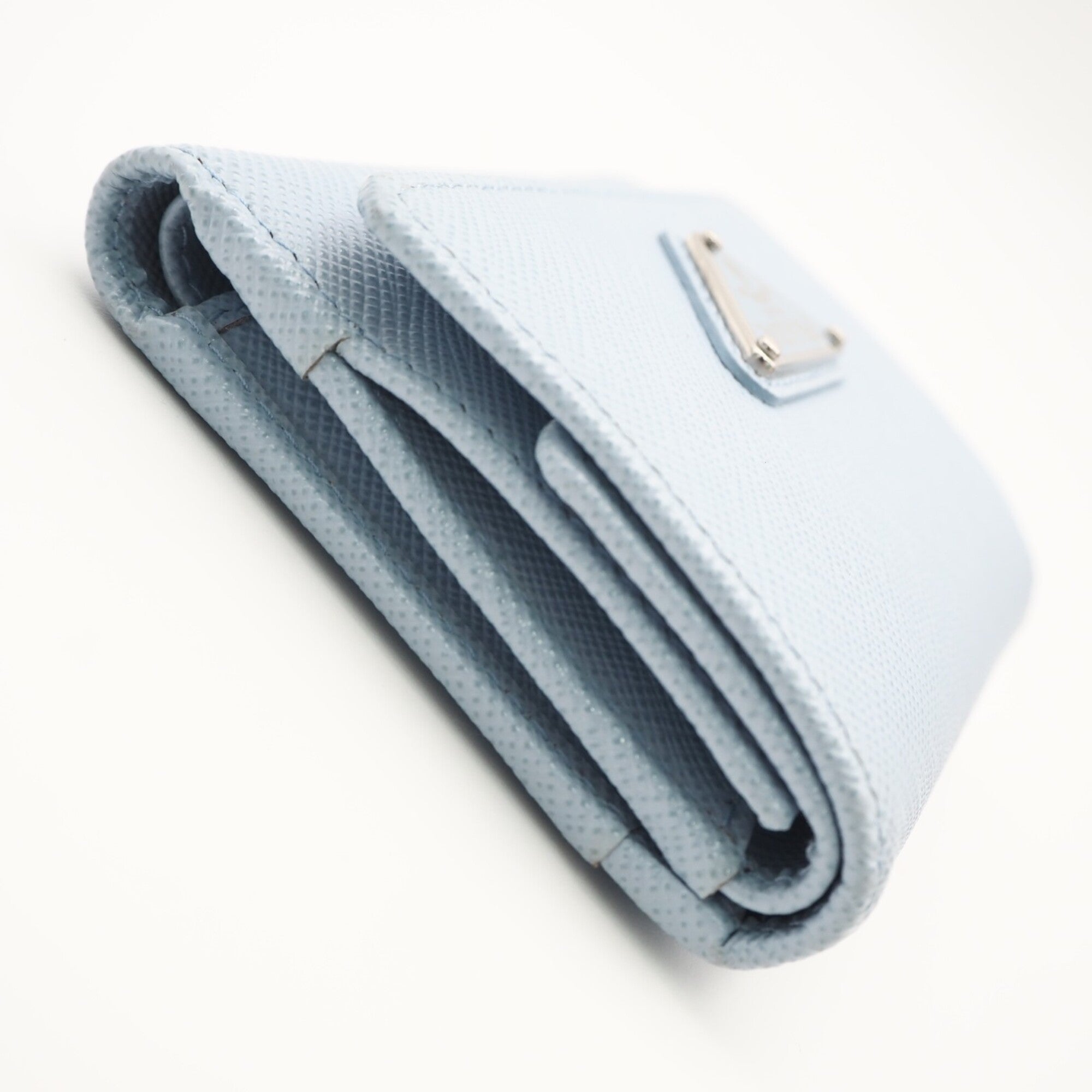 Prada Saffiano Blue Saffiano Wallet (Tri-Fold) (Pre-Owned)