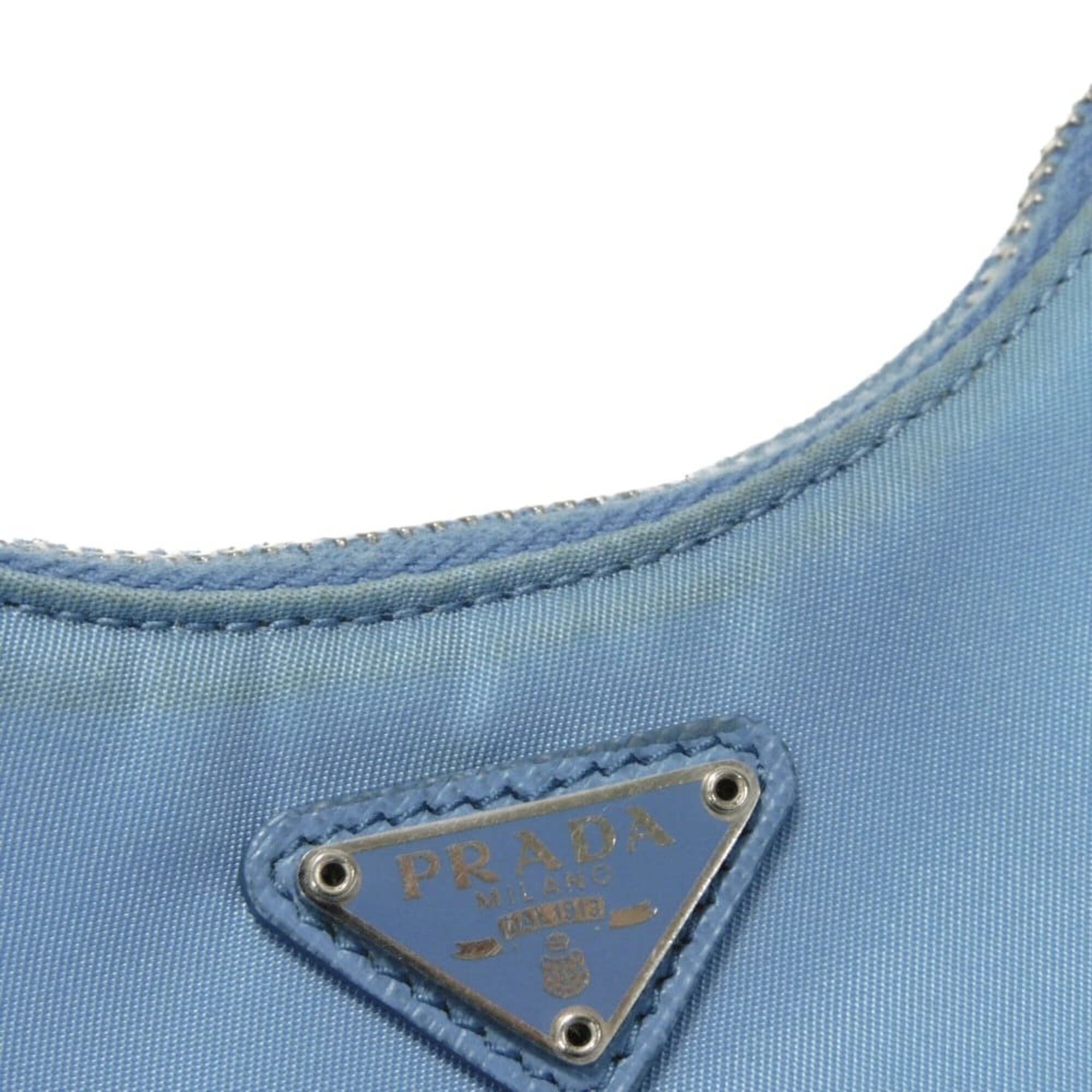 Prada Blue Nylon Pouch Shoulder Bag (Pre-Owned)