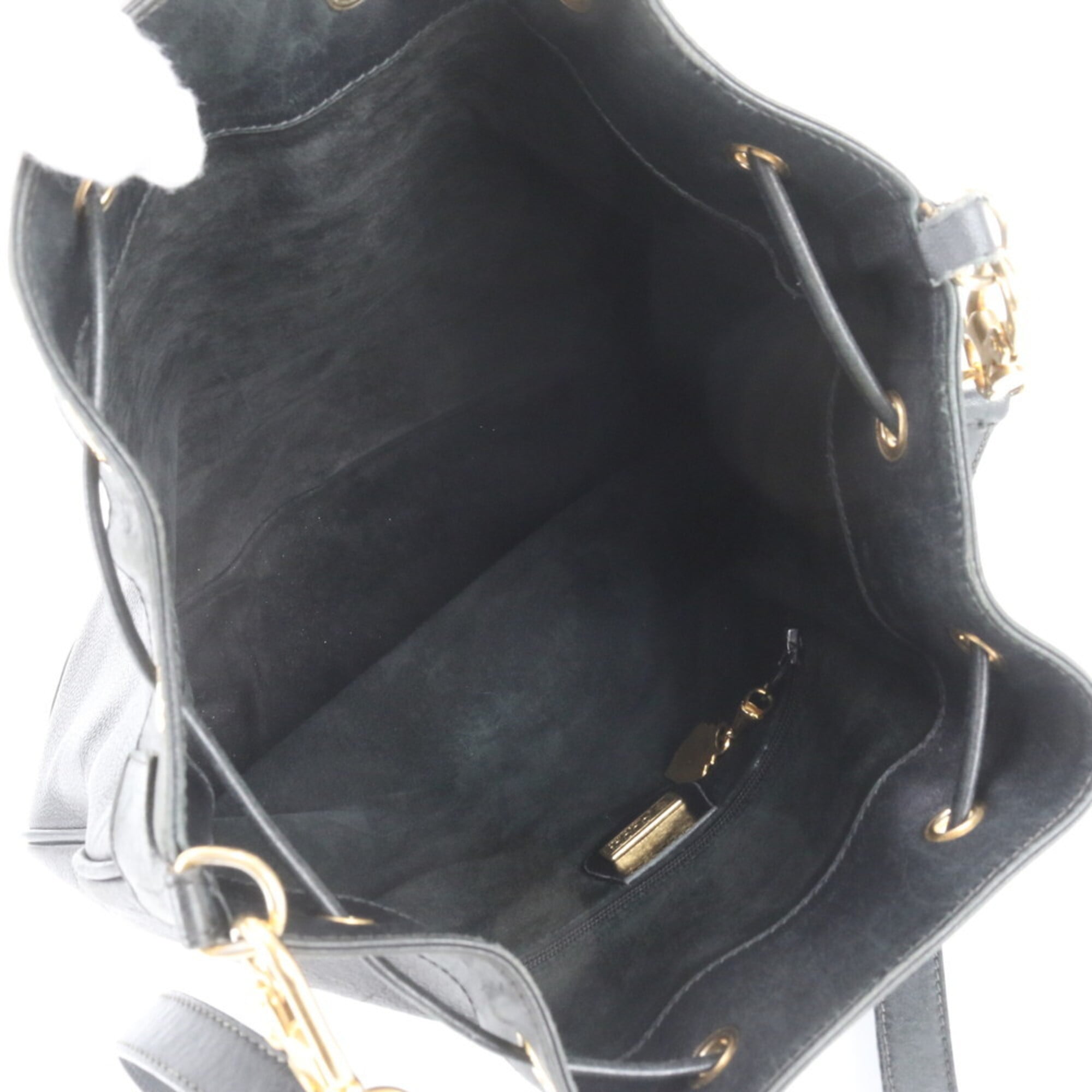 Gucci Black Leather Handbag Shoulder Bag Tote Bag (Pre-Owned)