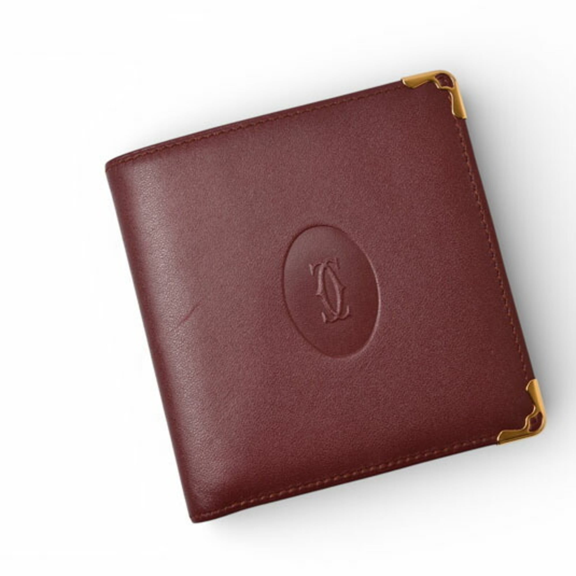 Cartier Must Bordeaux Leather Wallet (Bi-Fold) (Pre-Owned)