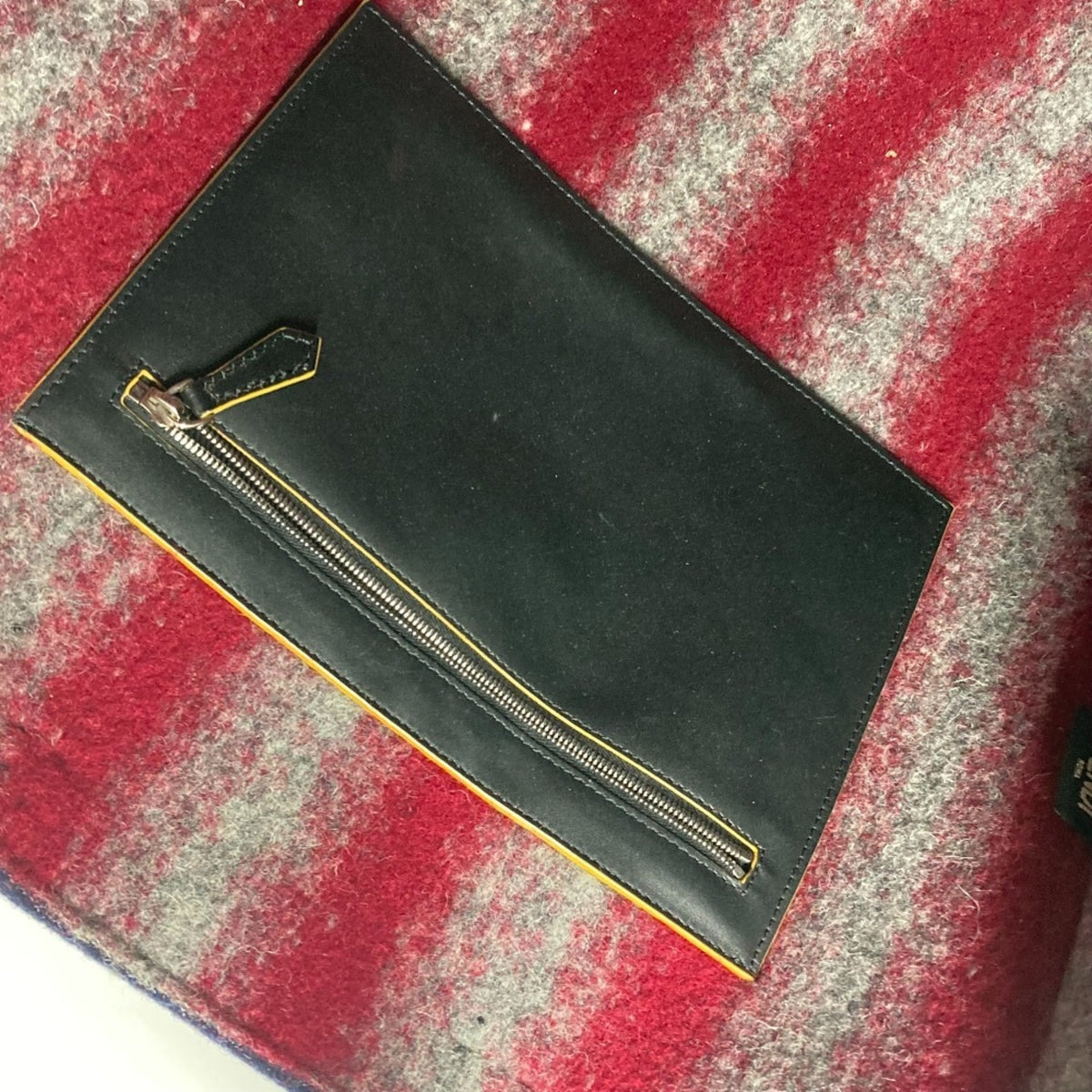 Fendi Navy Wool Shoulder Bag Tote Bag (Pre-Owned)