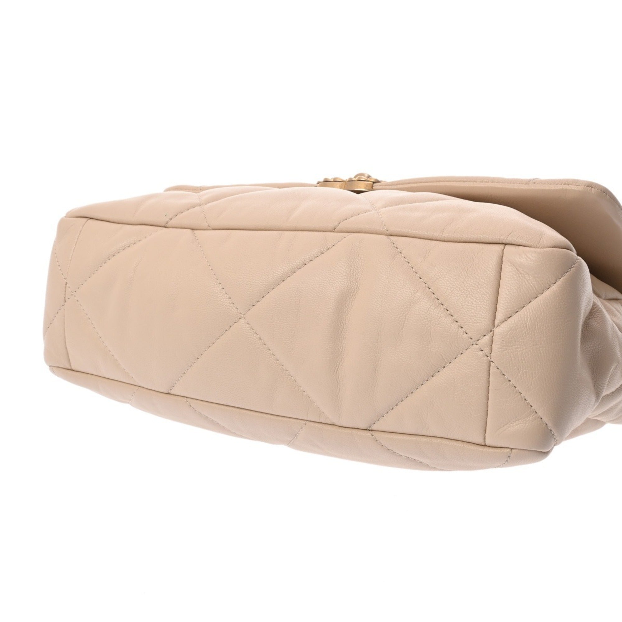 Chanel Beige Leather Handbag Shoulder Bag (Pre-Owned)