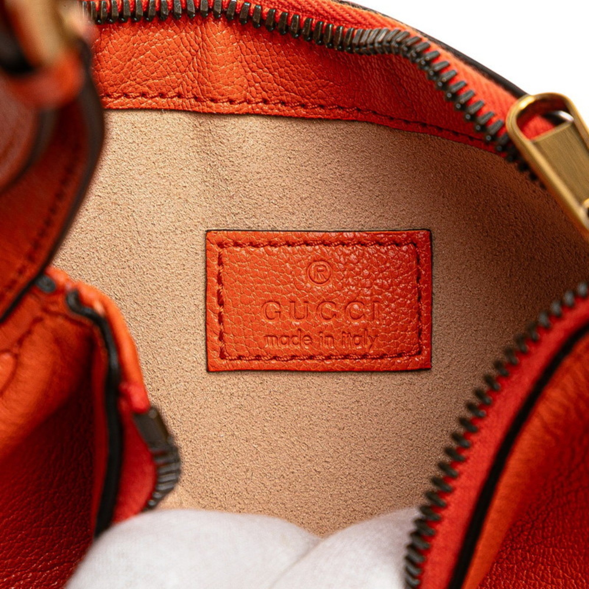 Gucci Gg Marmont Orange Leather Handbag Shoulder Bag (Pre-Owned)