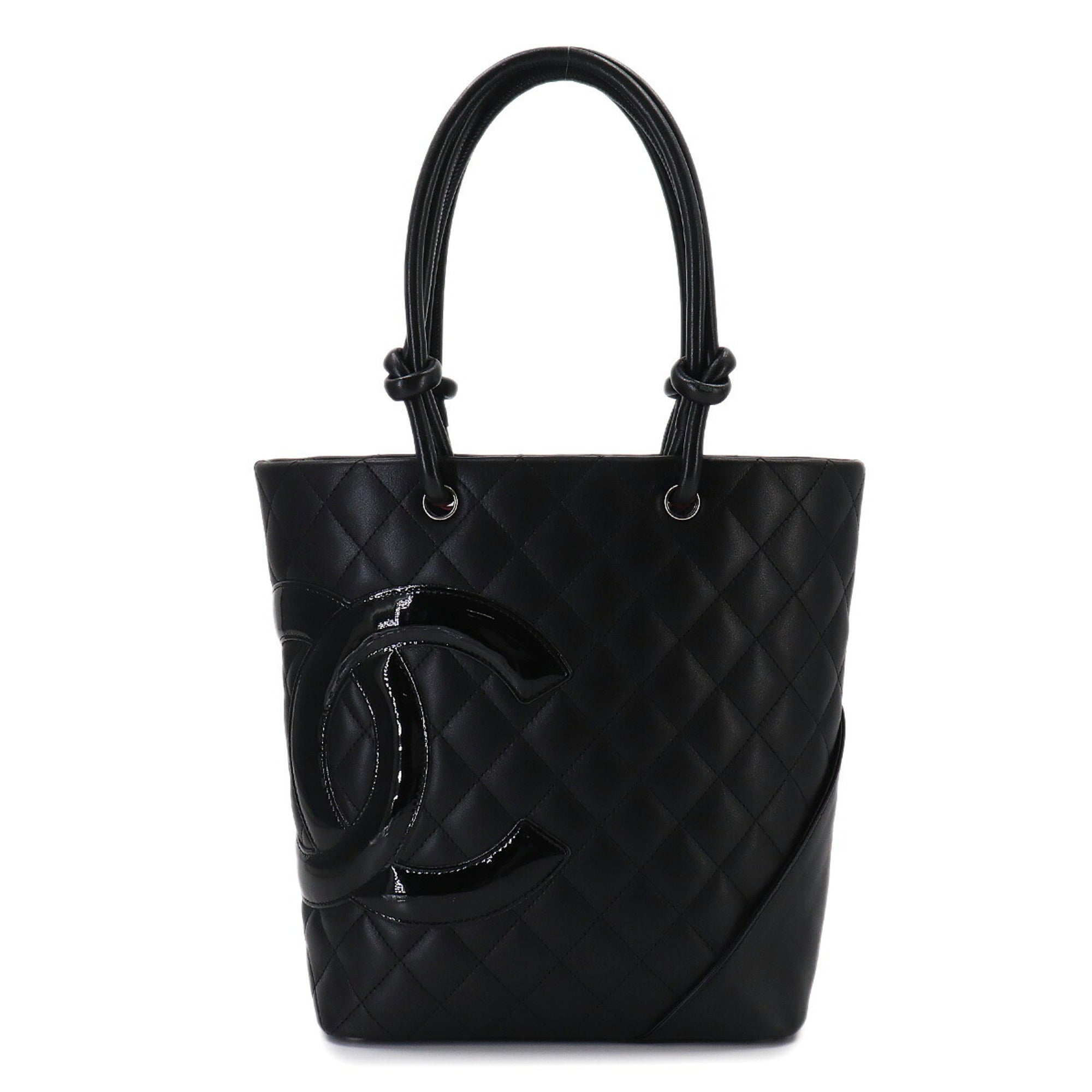 Chanel Black Leather Handbag Tote Bag (Pre-Owned)