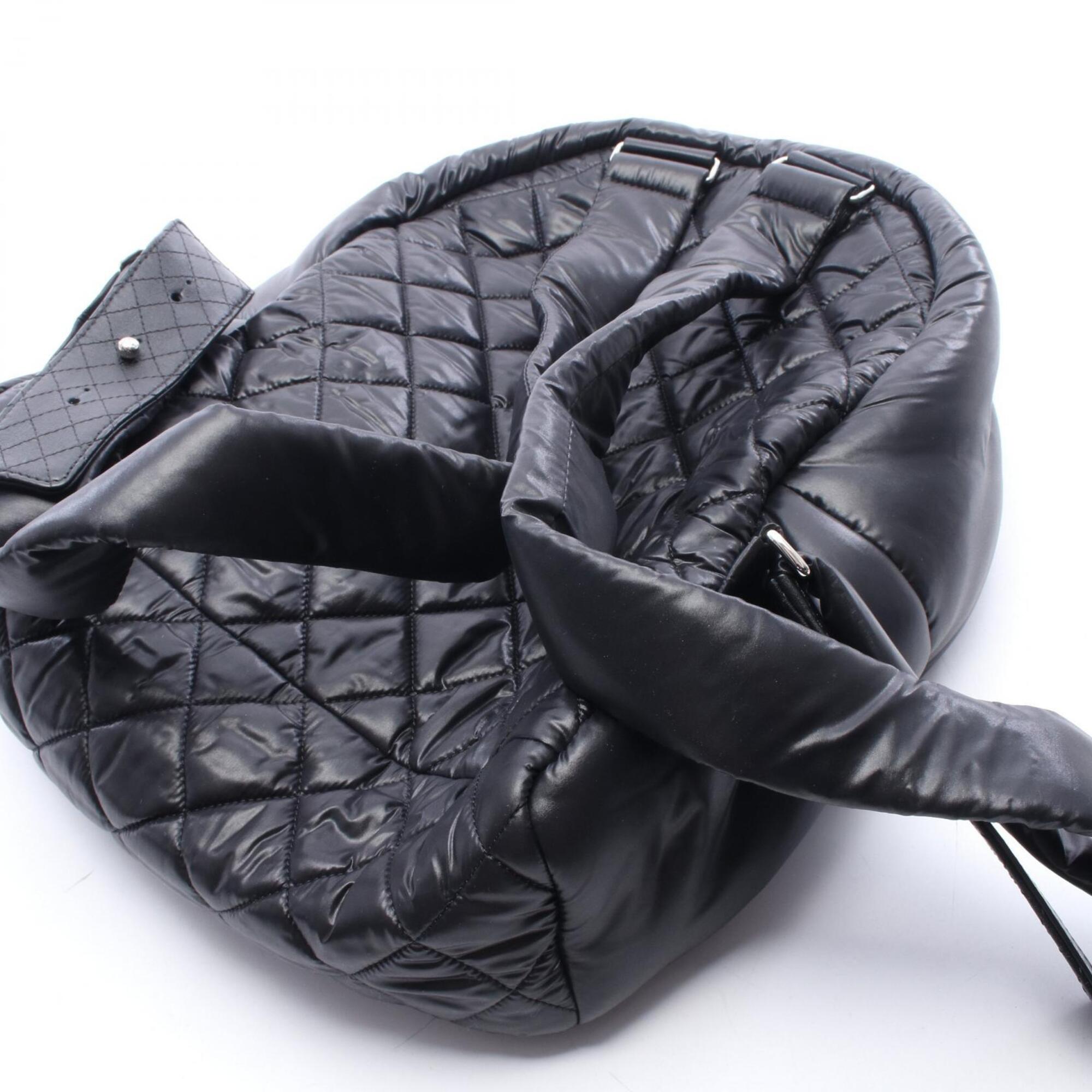 Chanel Black Nylon Leather Backpack (Pre-Owned)