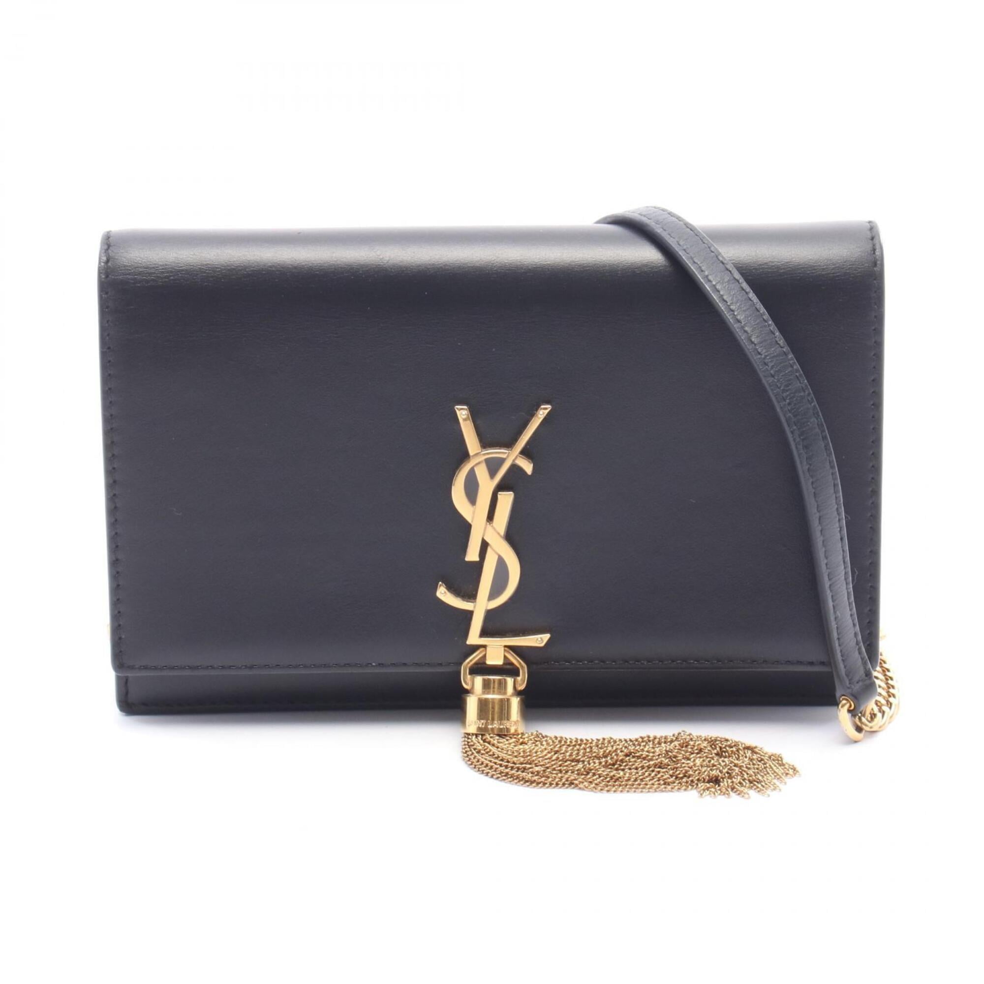 Yves Saint Laurent Black Leather Handbag Shoulder Bag (Pre-Owned)