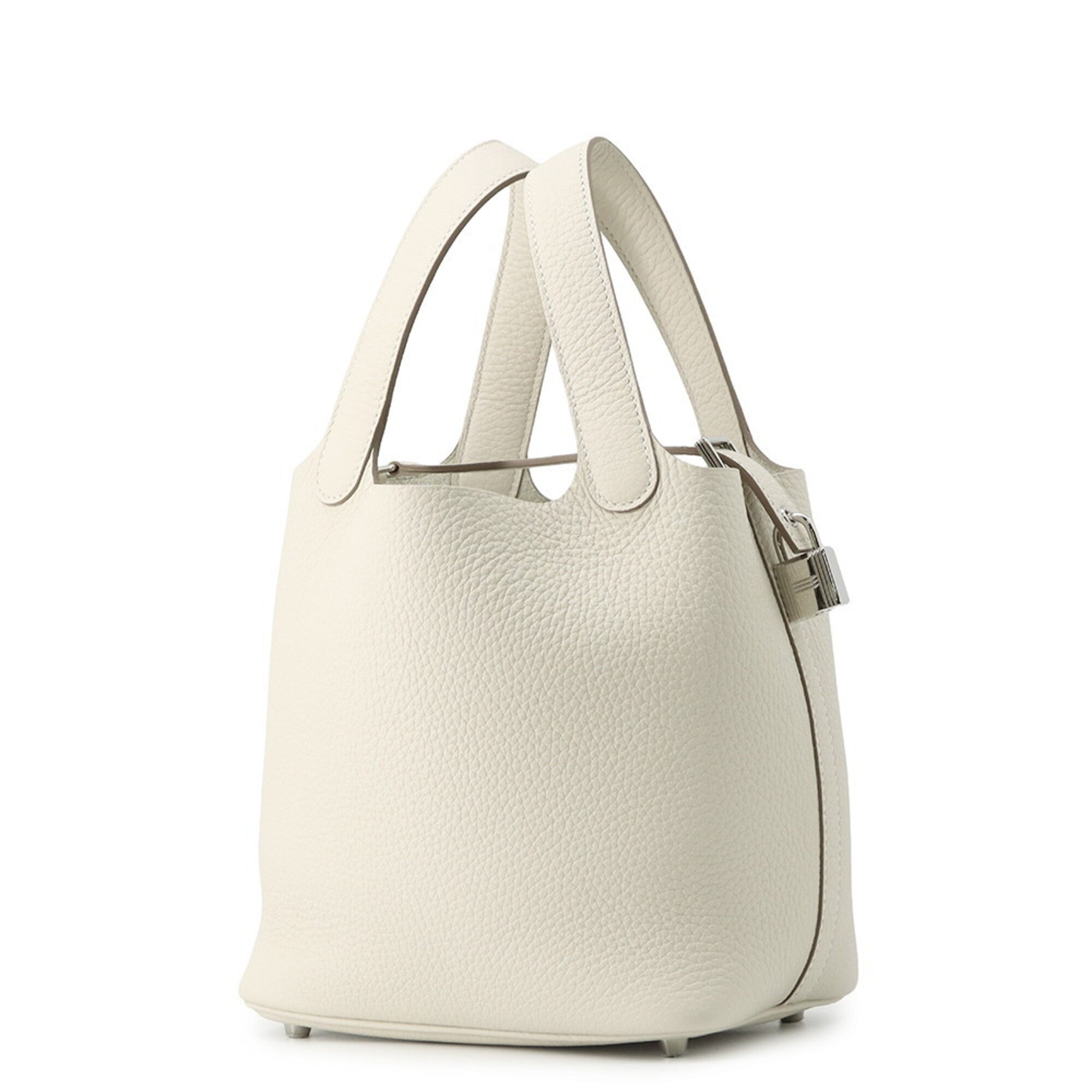 Hermes Picotin Silver Taurillon Clemence Leather Handbag Tote Bag (Pre-Owned)