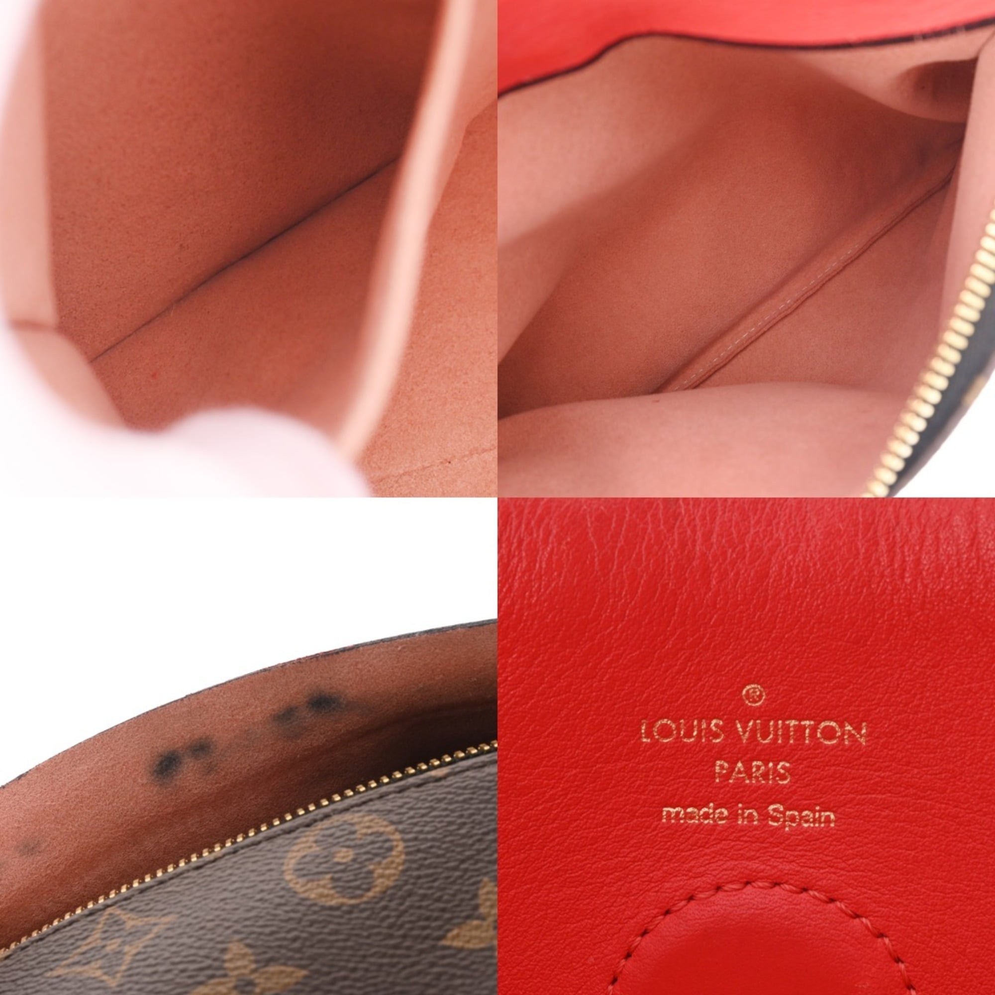 Louis Vuitton Brown Red Color Monogram Canvas Shoulder Bag (Pre-Owned)